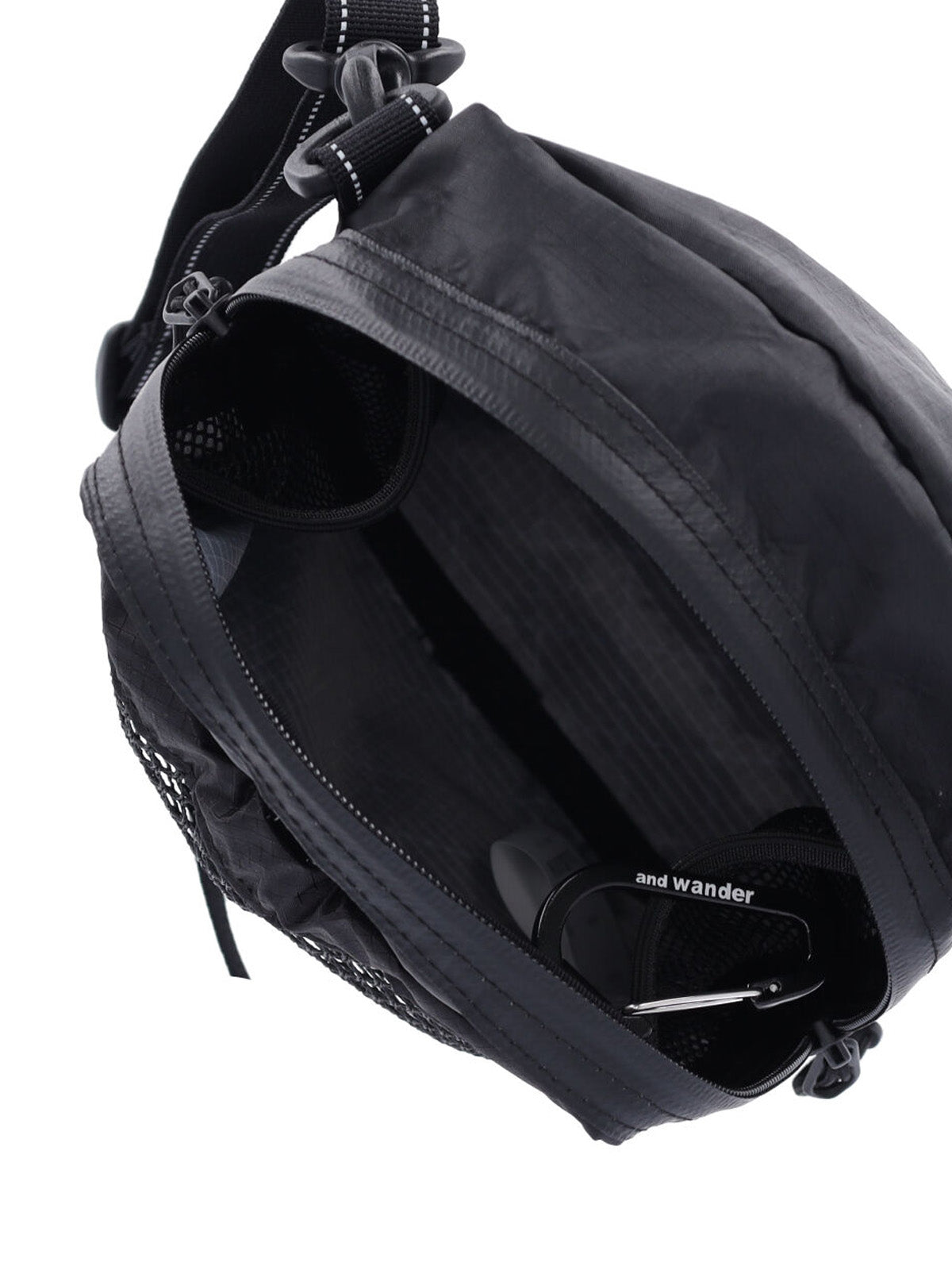 And Wander Mesh Pocket Mini Bag — Black, view 4