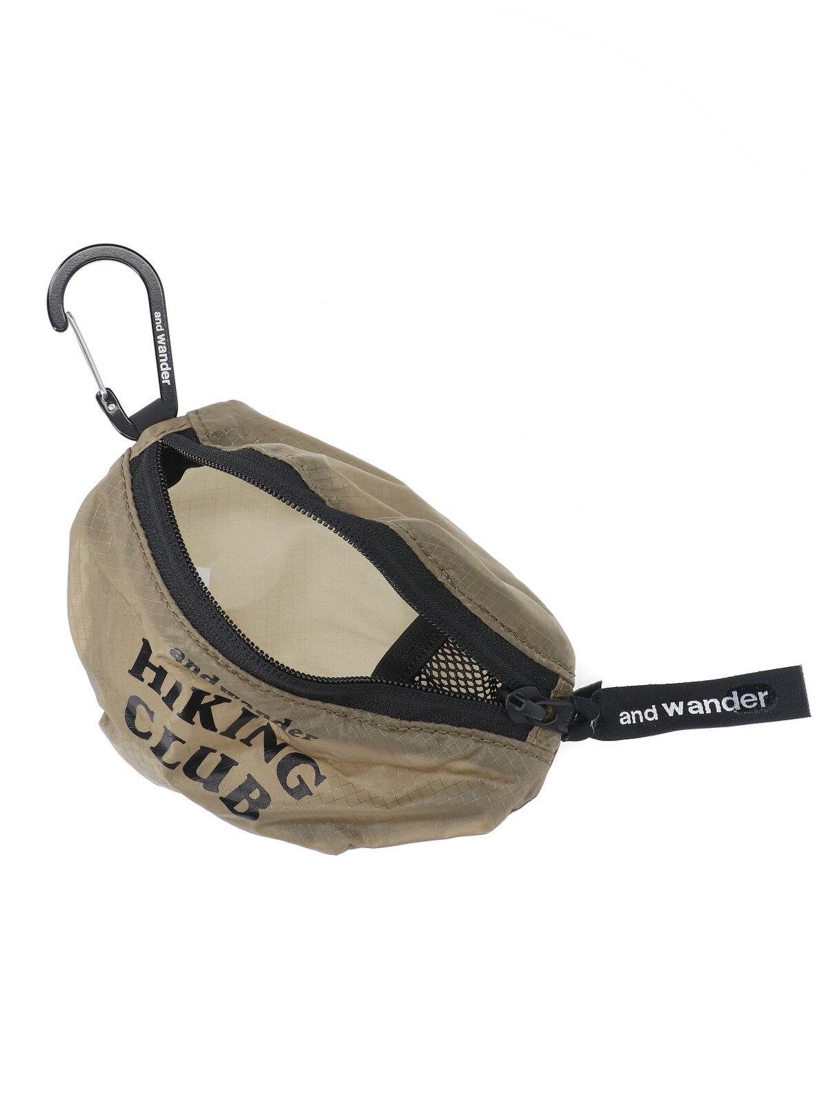 And Wander Logo-Embroidered Nylon Mini Bag — Brown, view 2