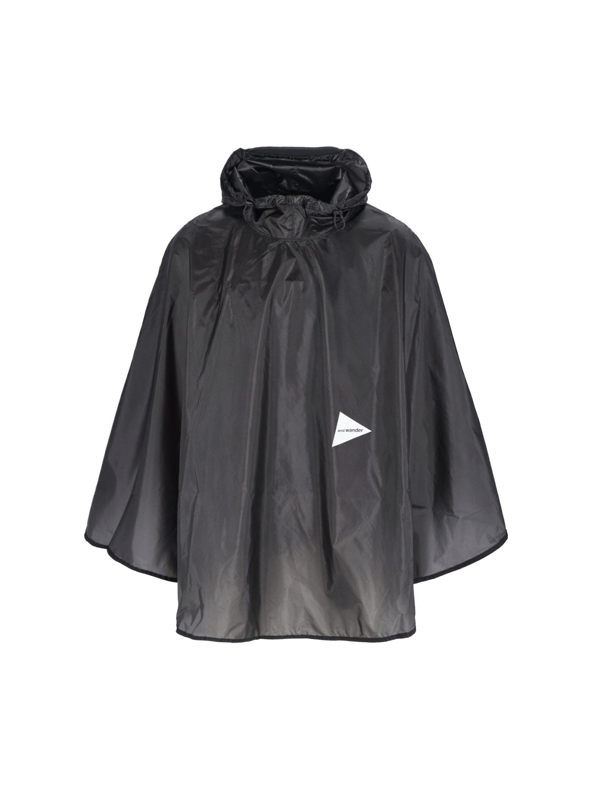And Wander Hooded Nylon Poncho Raincoat — Black by And Wander
