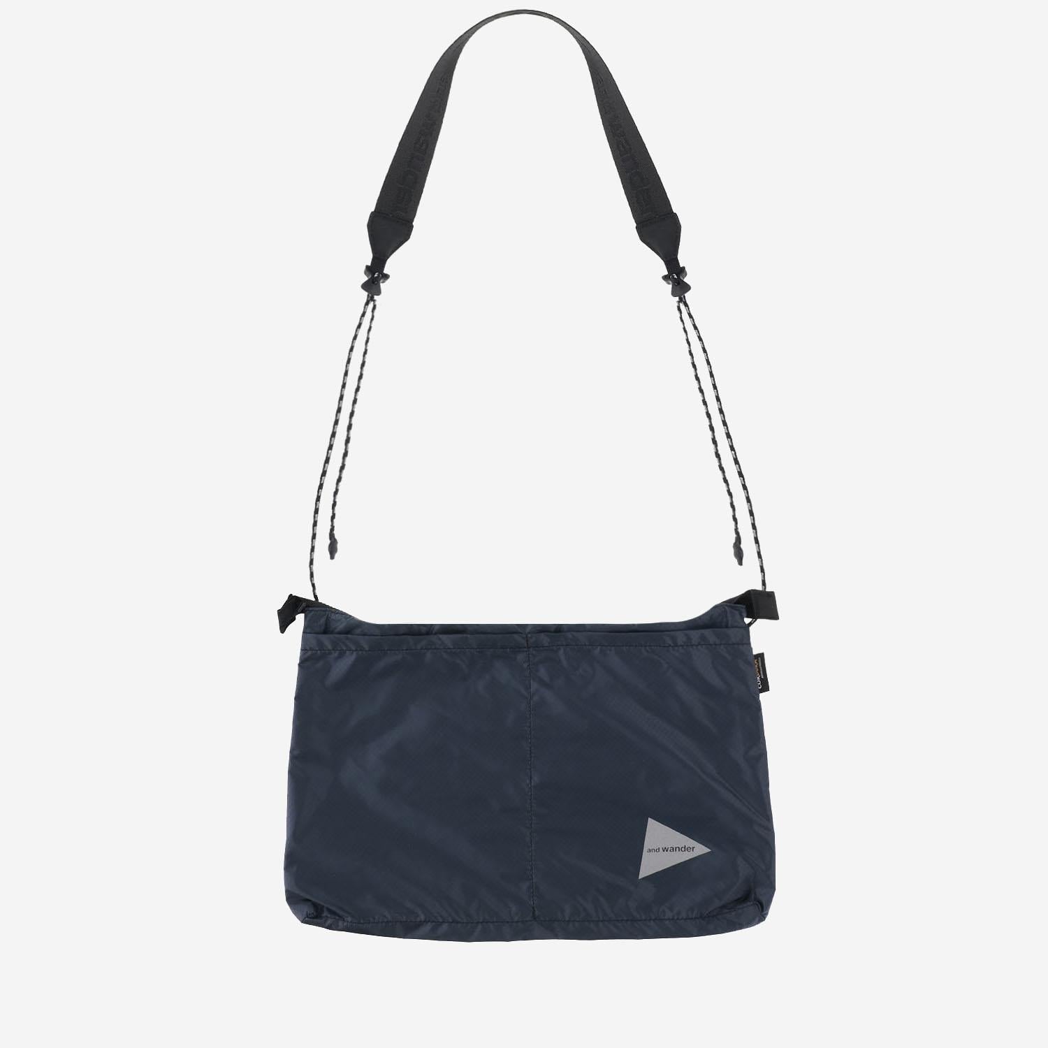 And Wander Technical Nylon Shoulder Bag — Navy, view 2