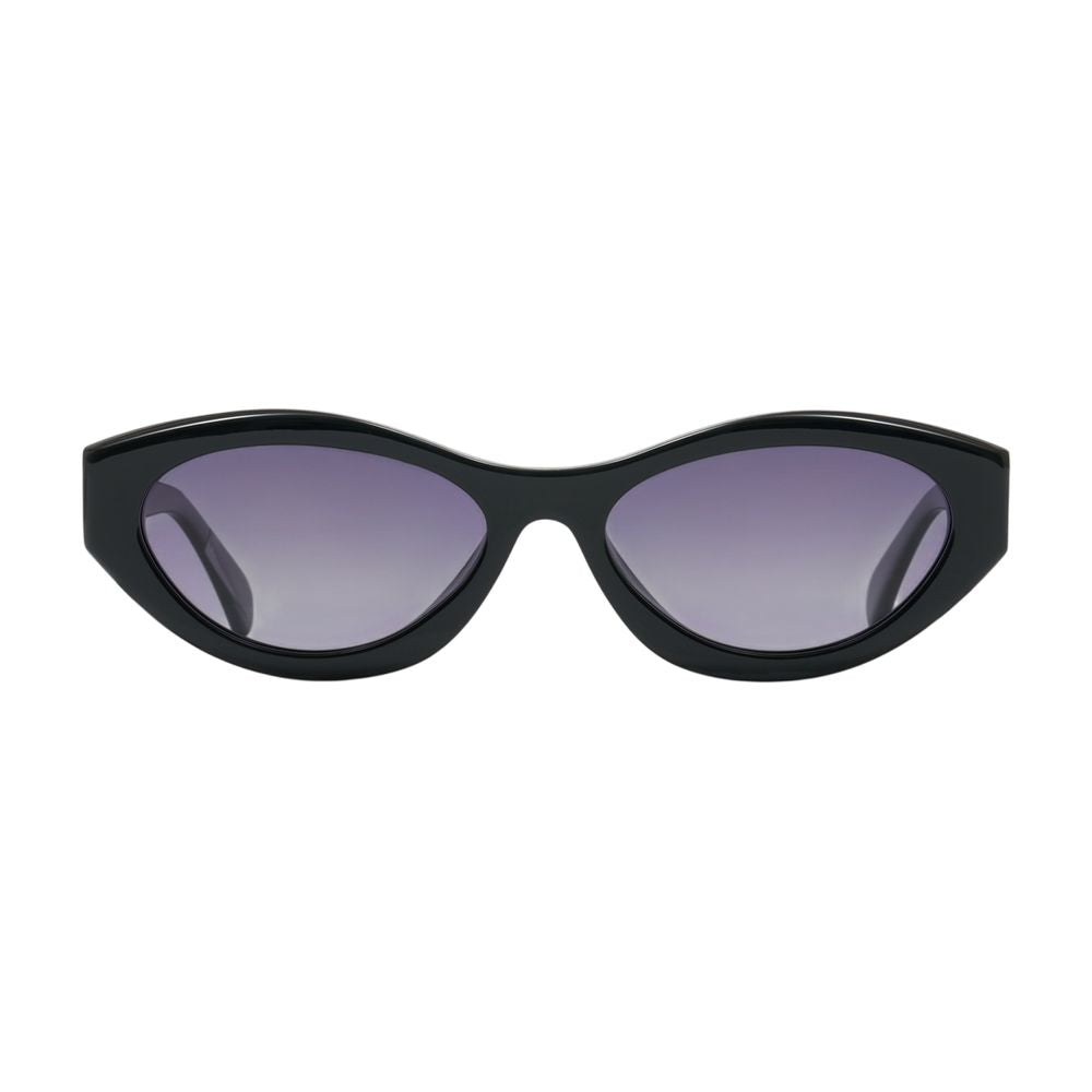 Anine Bing A-12-11746-BLK1 Acetate Oval Sunglasses — Black by Anine Bing