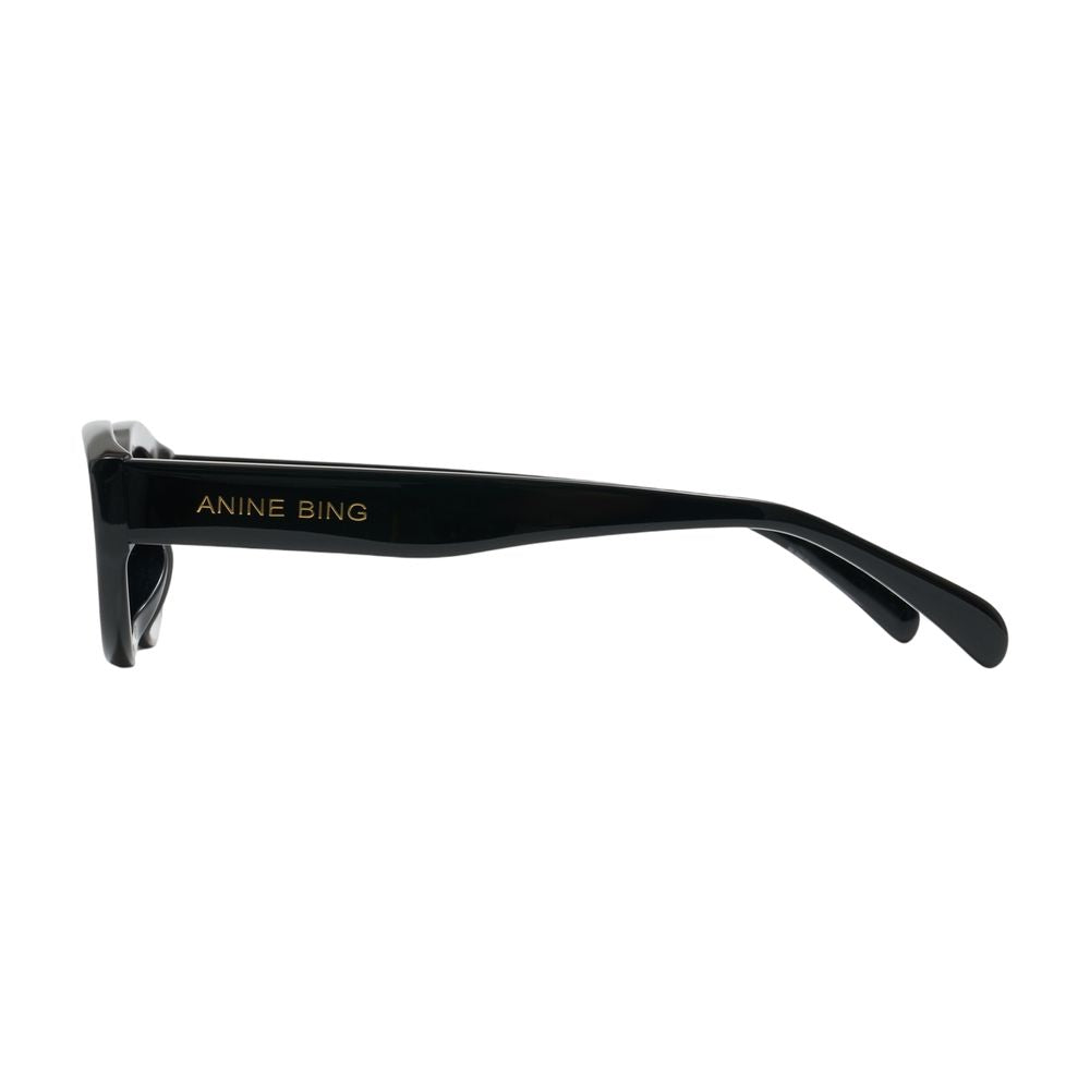 Anine Bing A-12-11746-BLK1 Acetate Oval Sunglasses — Black, view 2