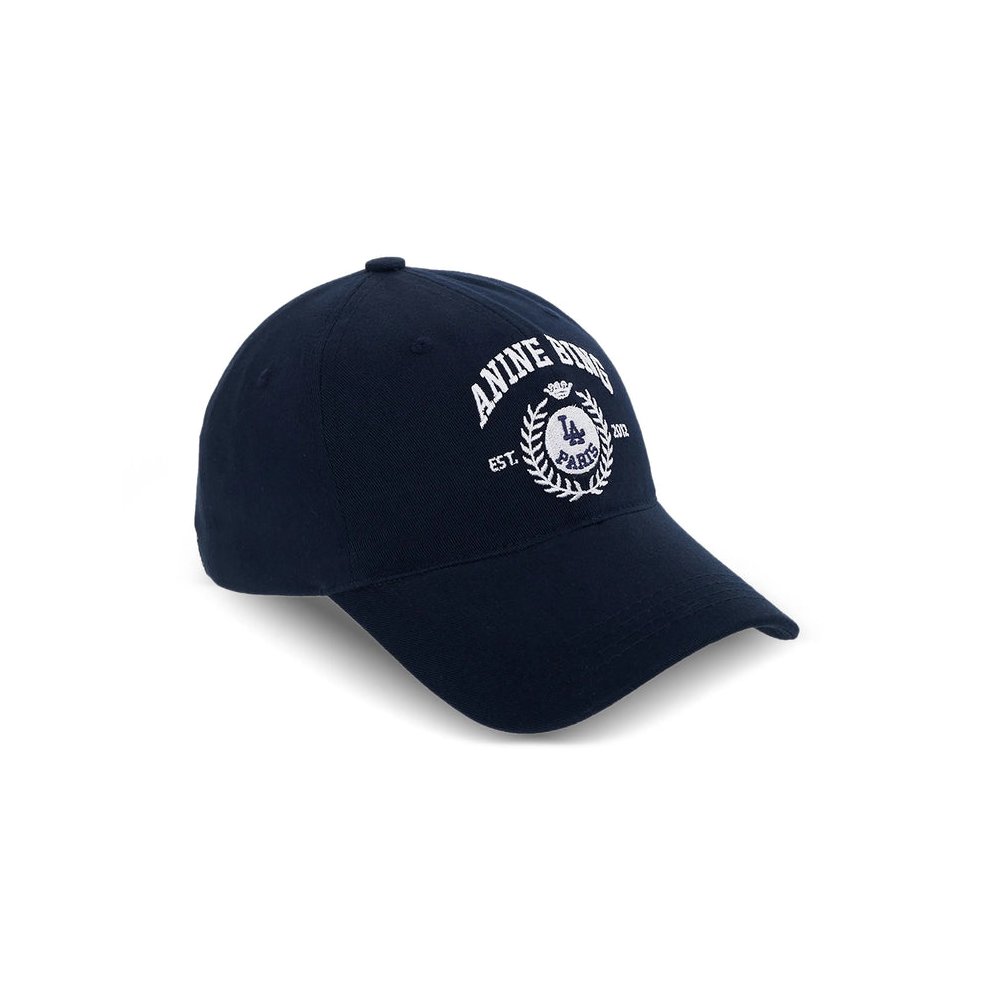 Anine Bing A-12-12495 Logo-Embroidered Cotton Baseball Cap — Navy, view 2