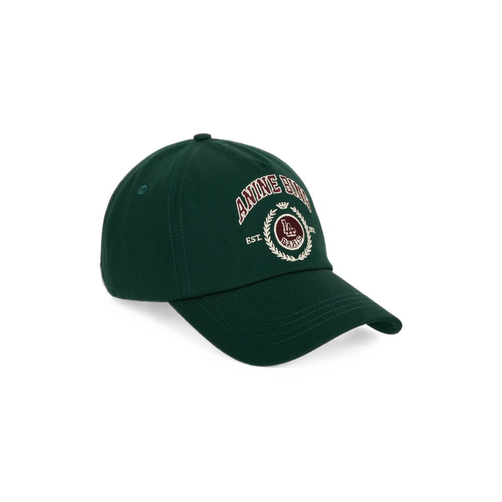 Anine Bing A-12-12912 Embroidered Logo Cotton Baseball Cap — Green, view 2