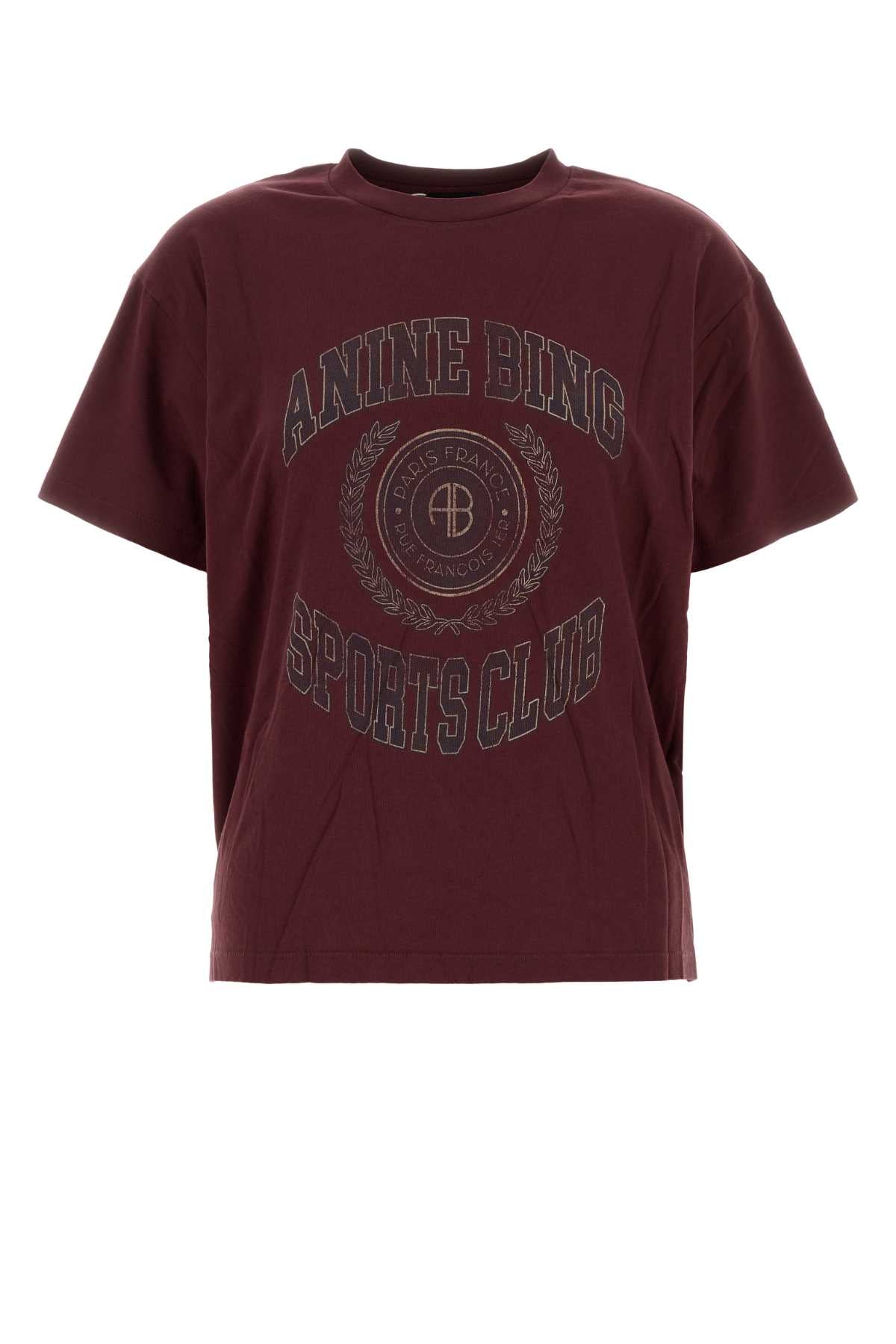 Anine Bing The Cade T-Shirt — Burgundy by Anine Bing
