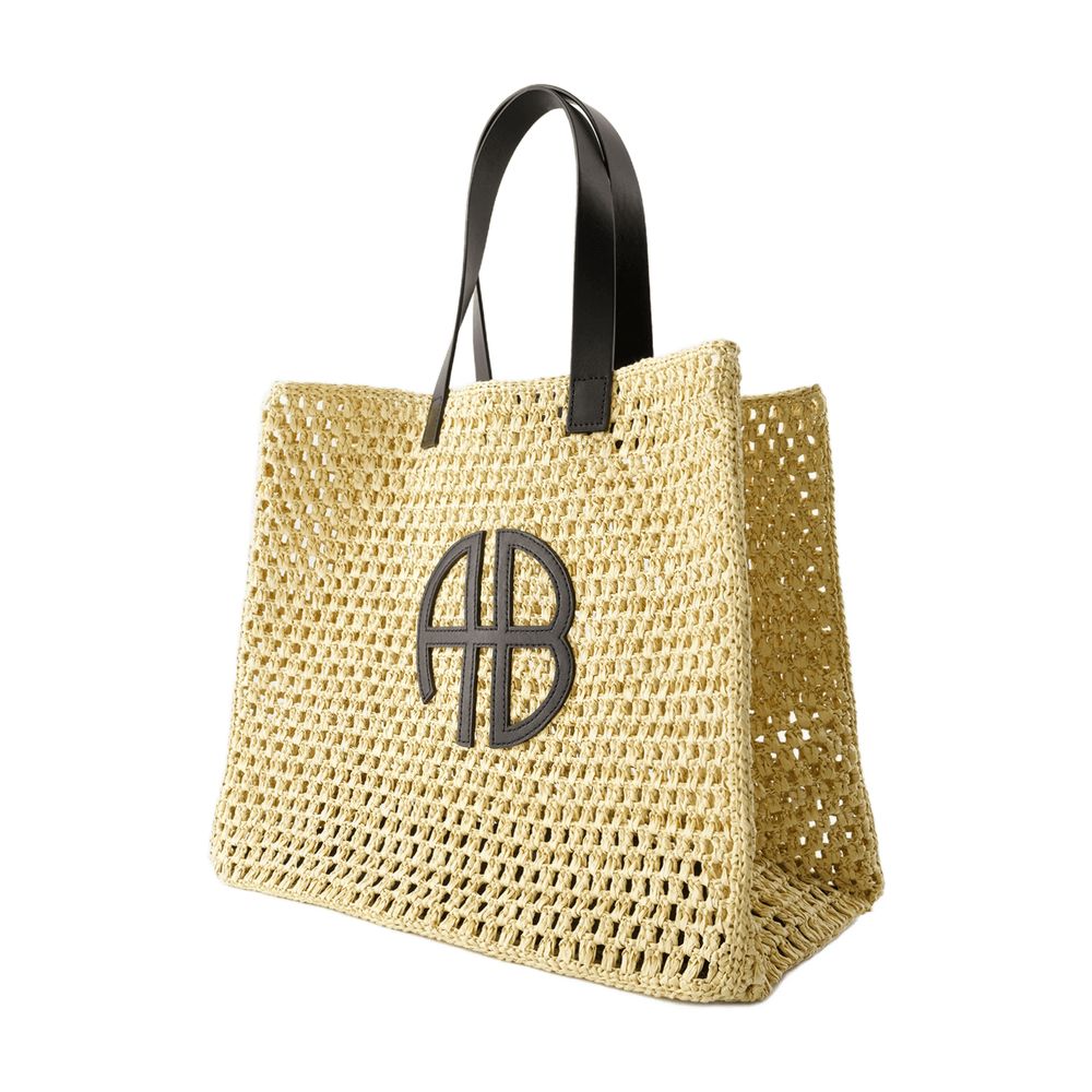 Anine Bing Rio Tote Bag — Beige, view 3