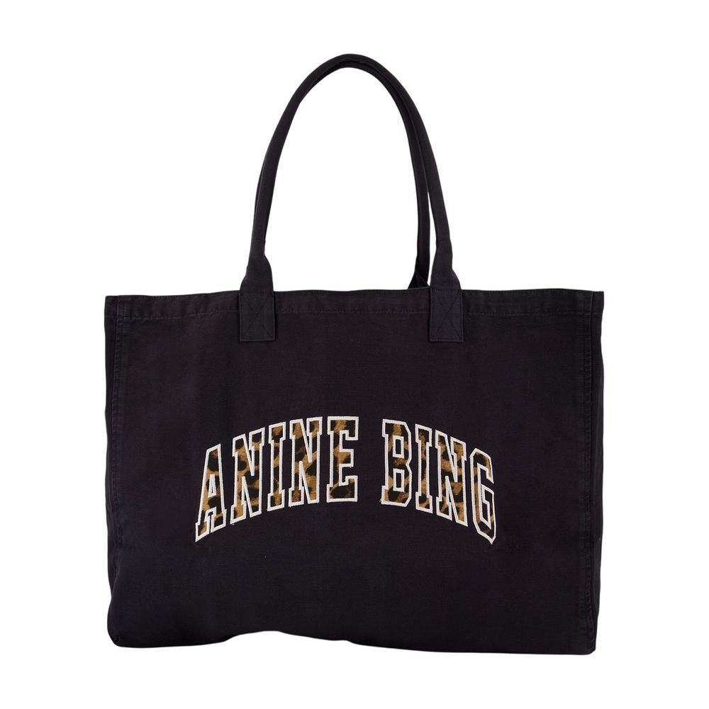 Anine Bing Logo-Embroidered Tote Bag — Black by Anine Bing