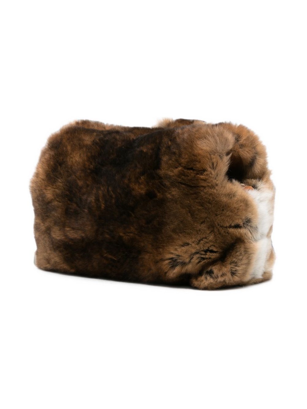 Anita Bilardi Faux-Fur Teddy-Bear Clutch — Brown, view 4