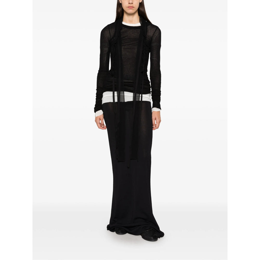 Ann Demeulemeester Ruffled Cotton Hair Accessory — Black, view 2