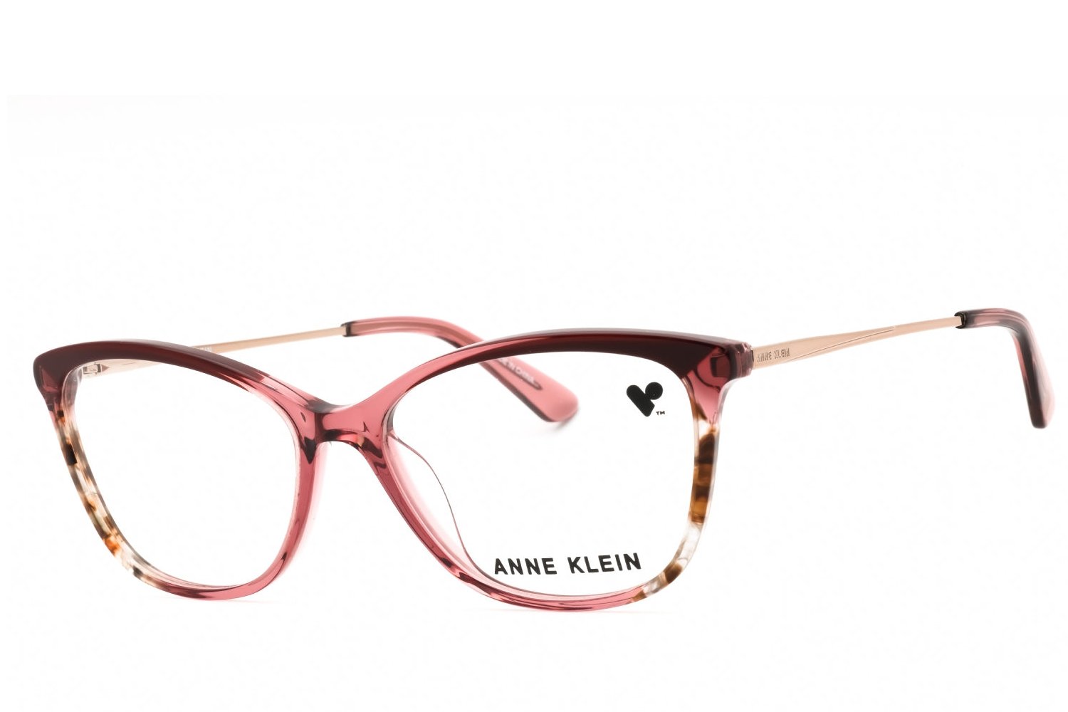 Anne Klein AK5090 Rectangular Acetate Eyeglasses — Pink by Anne Klein