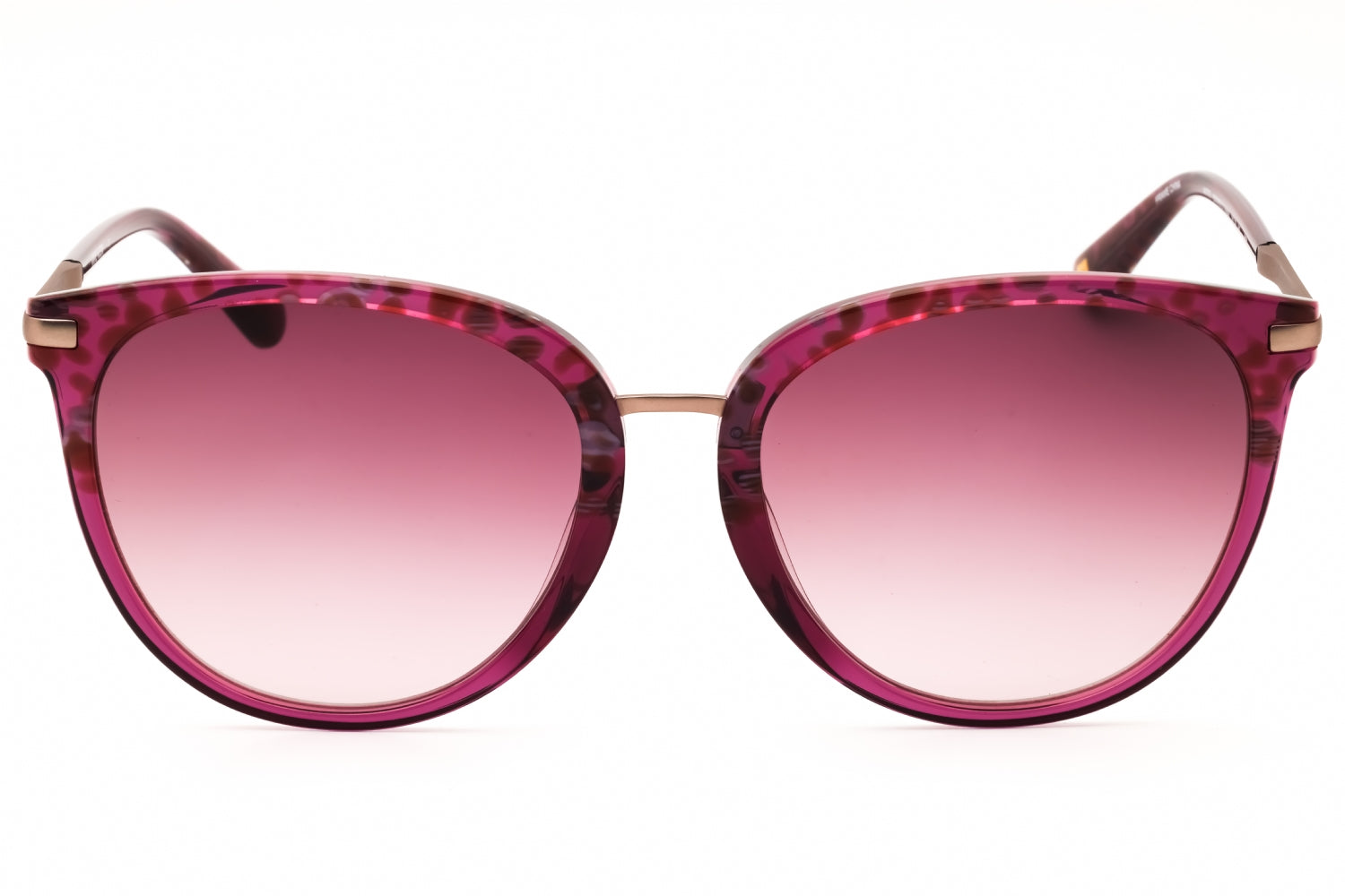Anne Klein AK7073 Round Animal-Print Acetate Sunglasses — Pink, view 2