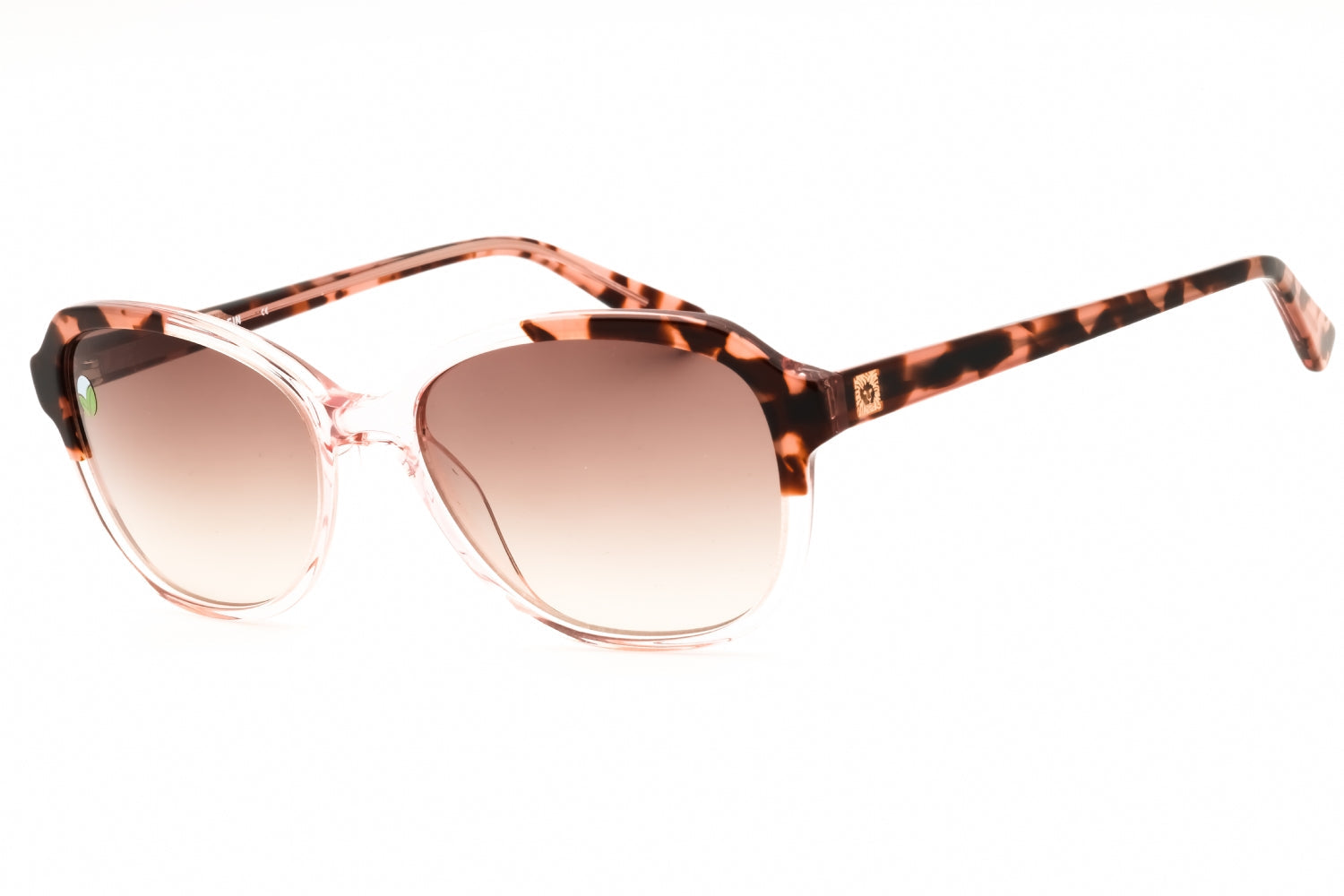 Anne Klein AK7078 Oval Acetate Sunglasses — Brown by Anne Klein