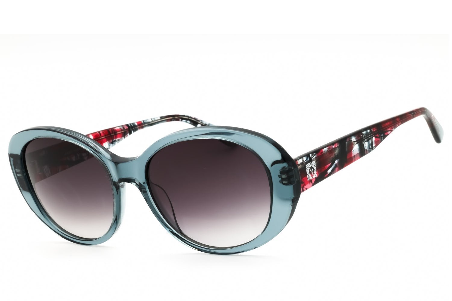 Anne Klein AK7081 Oval Acetate Sunglasses — Blue by Anne Klein