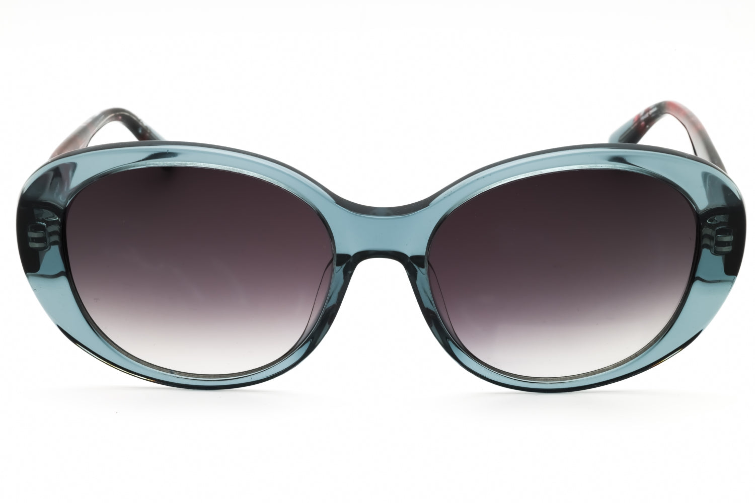 Anne Klein AK7081 Oval Acetate Sunglasses — Blue, view 2