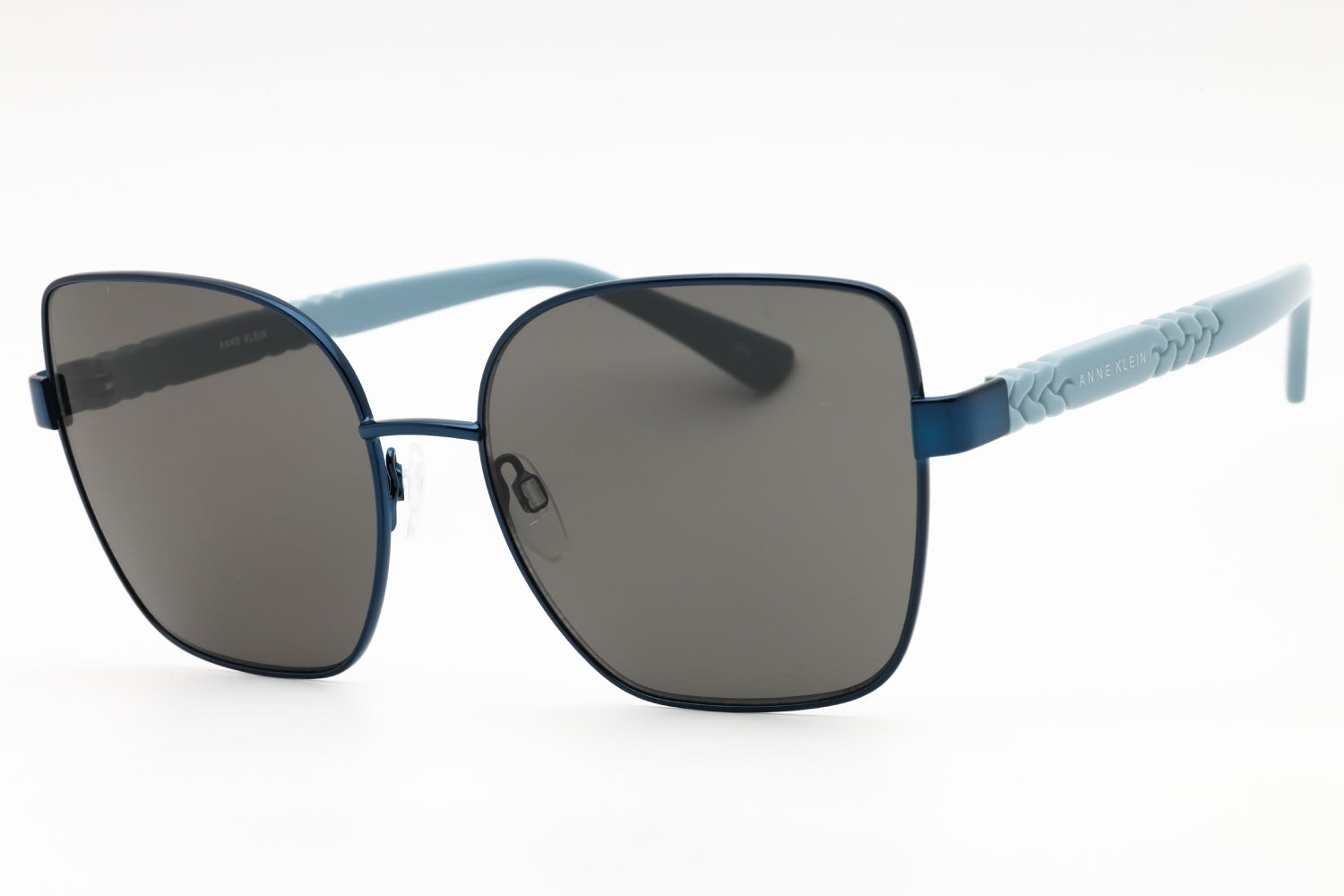 Anne Klein AK7086 Rectangular Metal Frame Sunglasses — Navy by Anne Klein