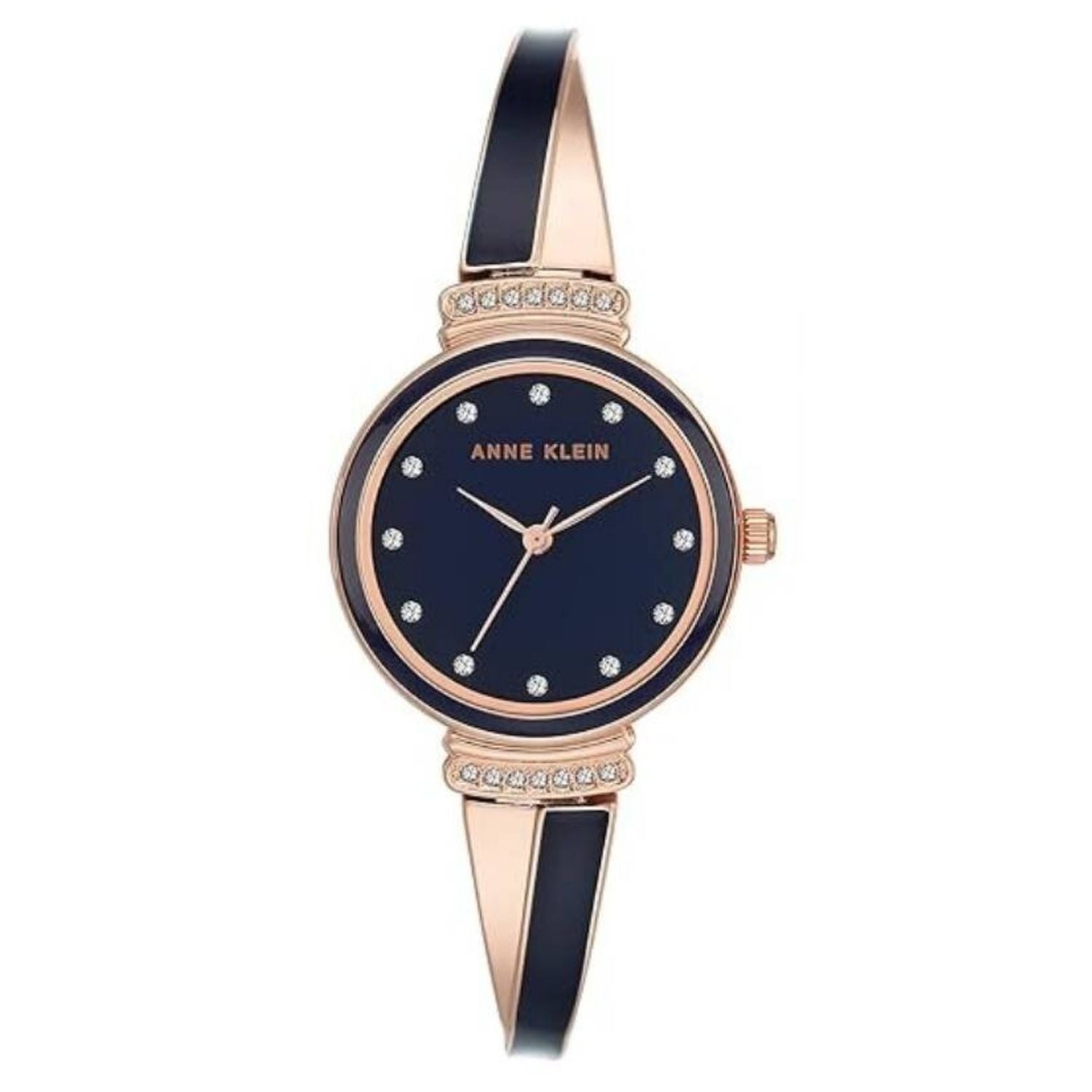 Anne Klein Diamond-Set Quartz Watch — Navy by Anne Klein