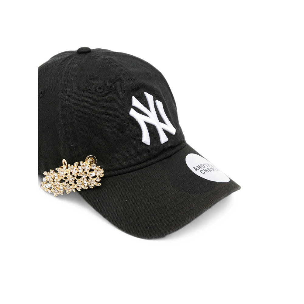 Another Chance CAP Crystal-Embellished Logo Baseball Cap — Black, view 2