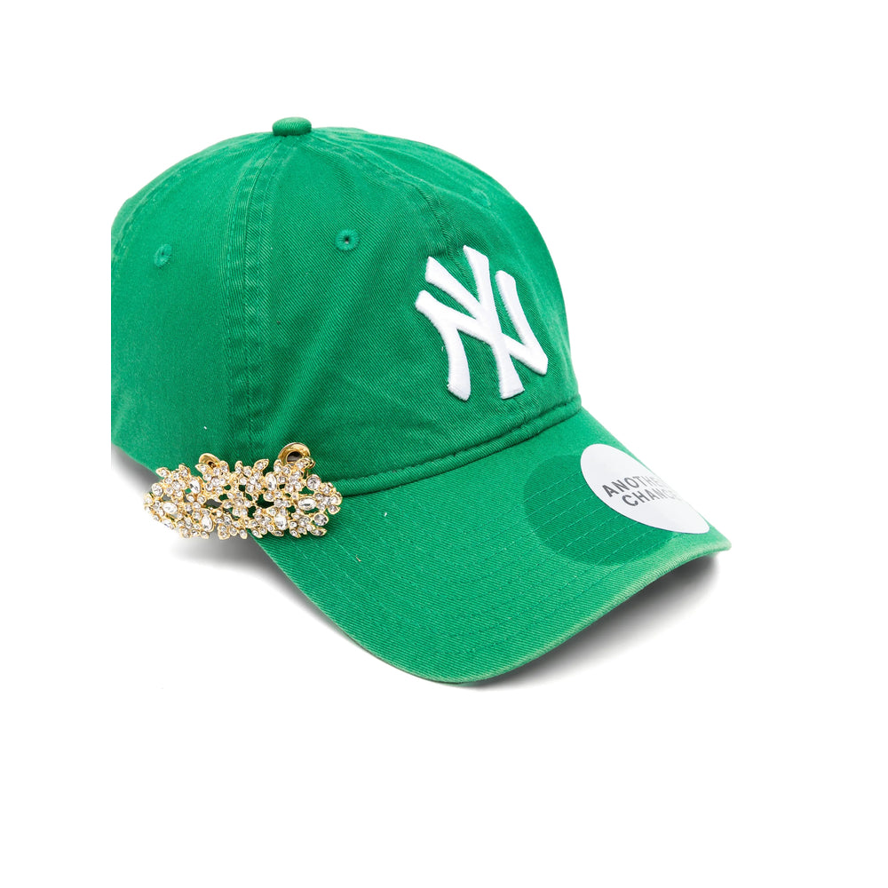 Another Chance CAP NY Embroidered Baseball Cap — Green, view 3