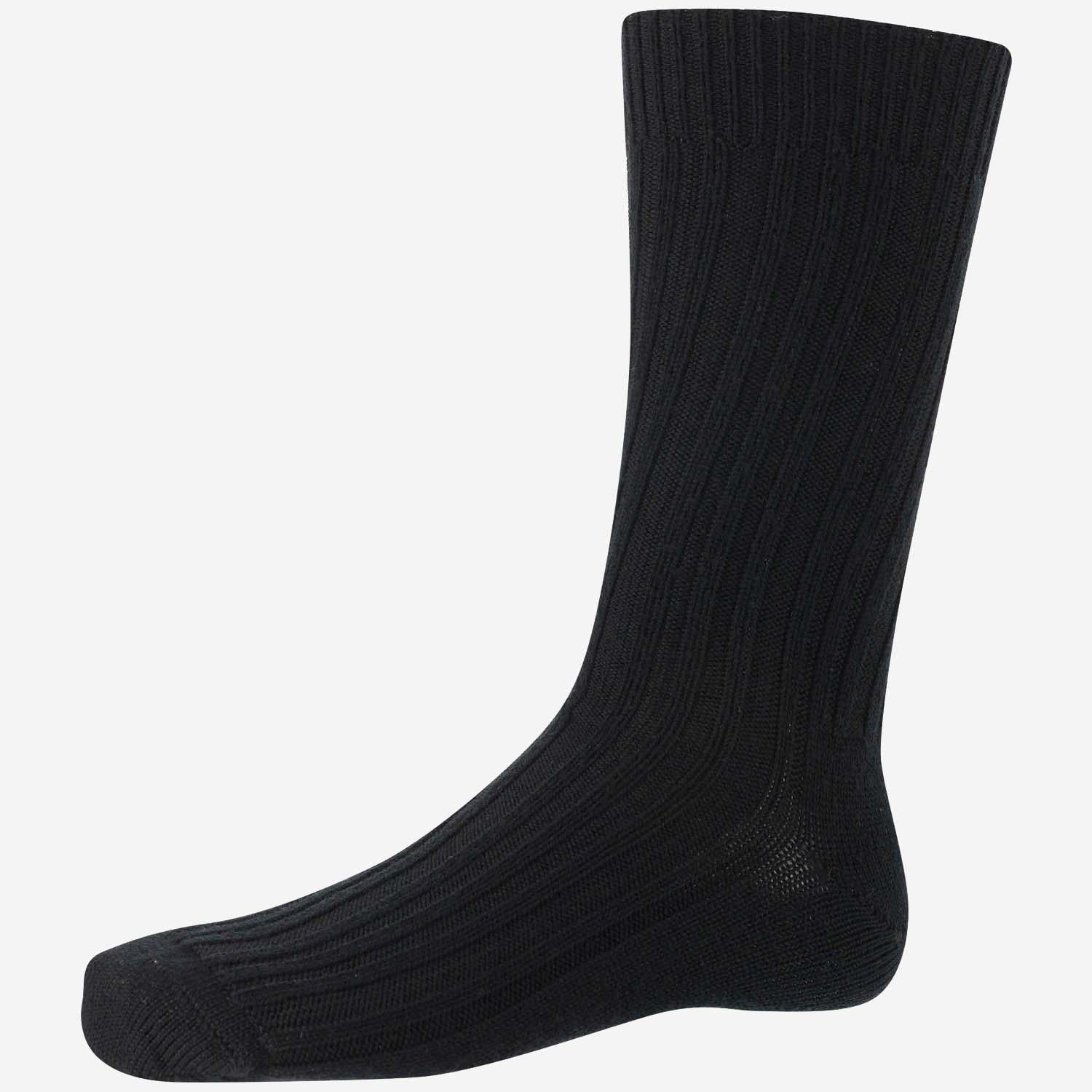 Ant45 Ribbed Wool-Blend Socks — Black, view 2