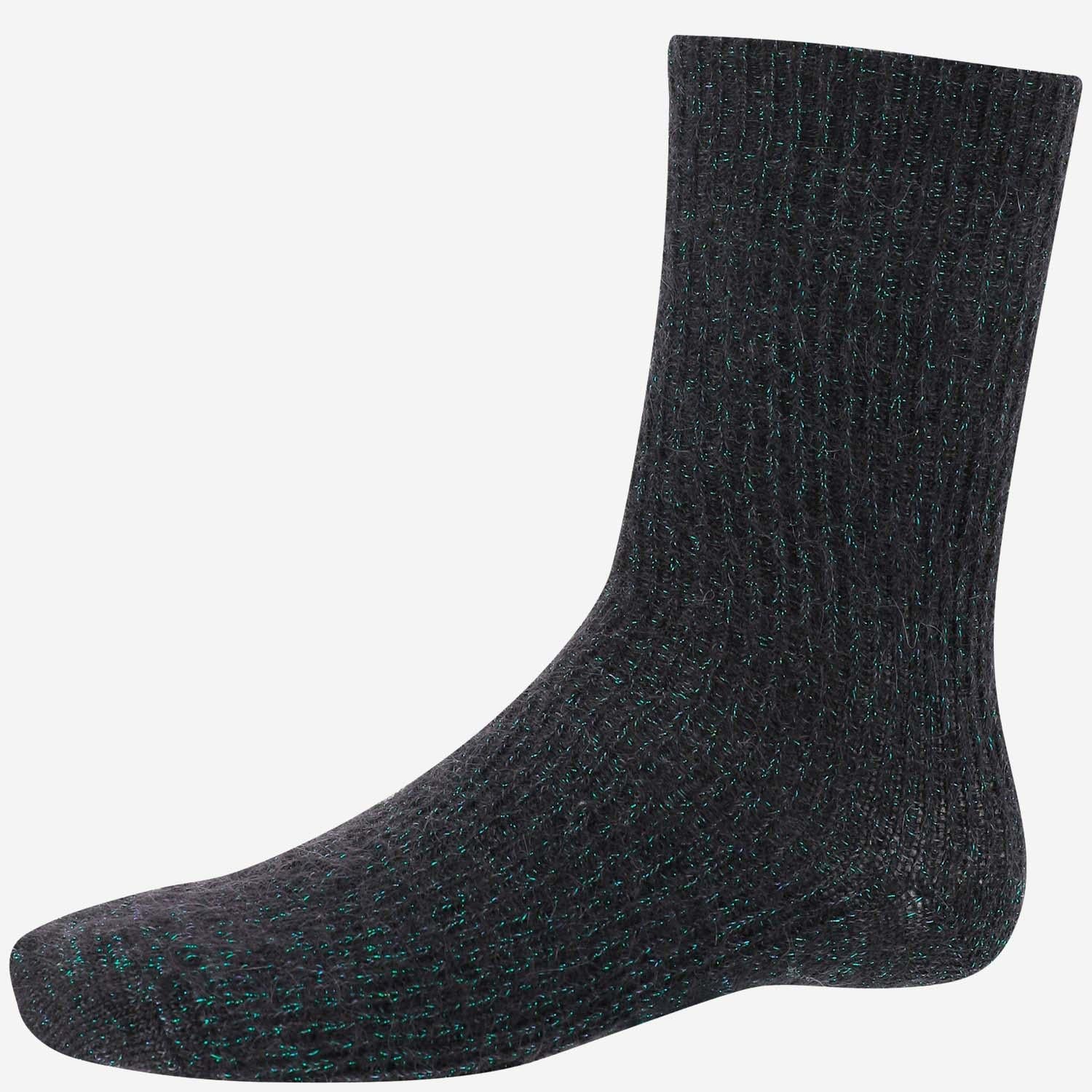 Ant45 Mohair Blend Ribbed Socks — Black by Ant45