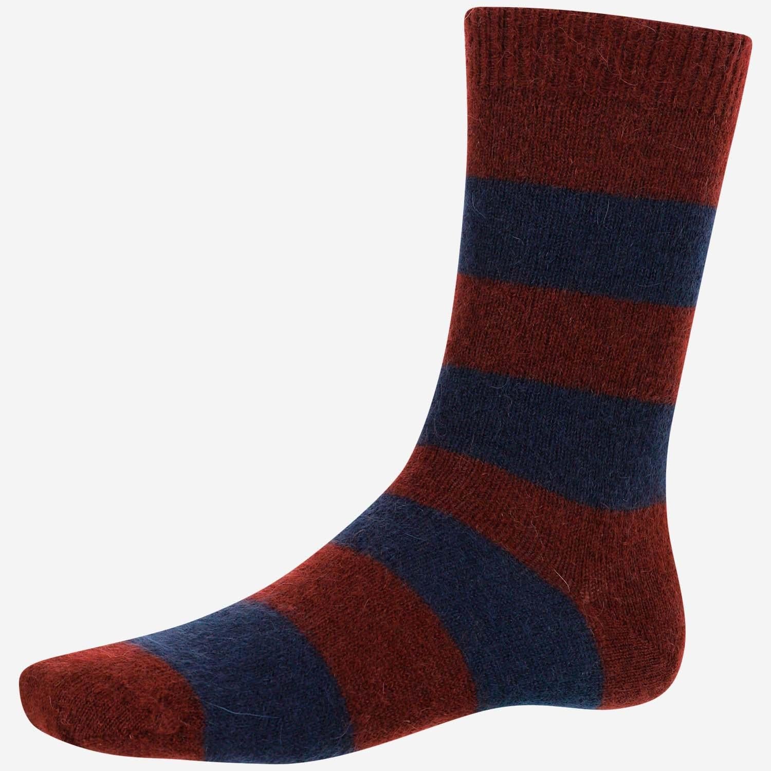 Ant45 Mohair Blend Striped Socks — Bordeaux by Ant45