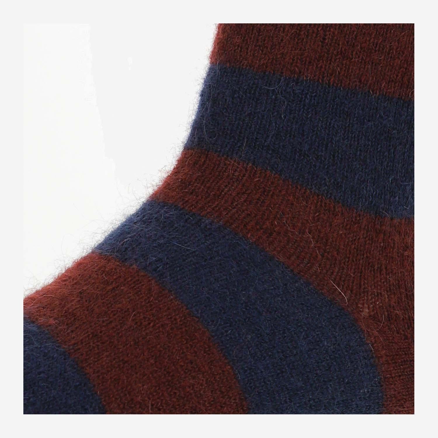 Ant45 Mohair Blend Striped Socks — Bordeaux, view 2