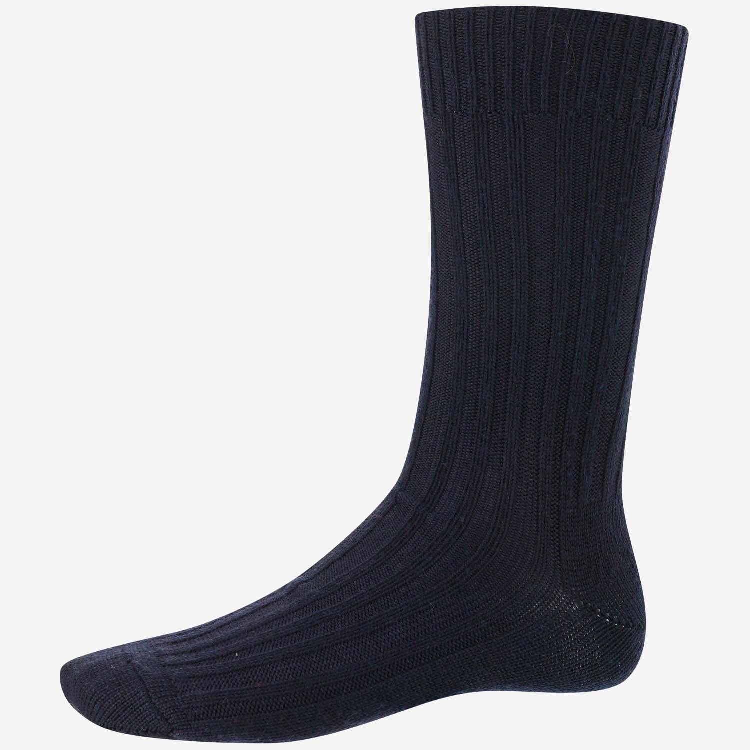 Ant45 Ribbed Wool Blend Socks — Navy by Ant45