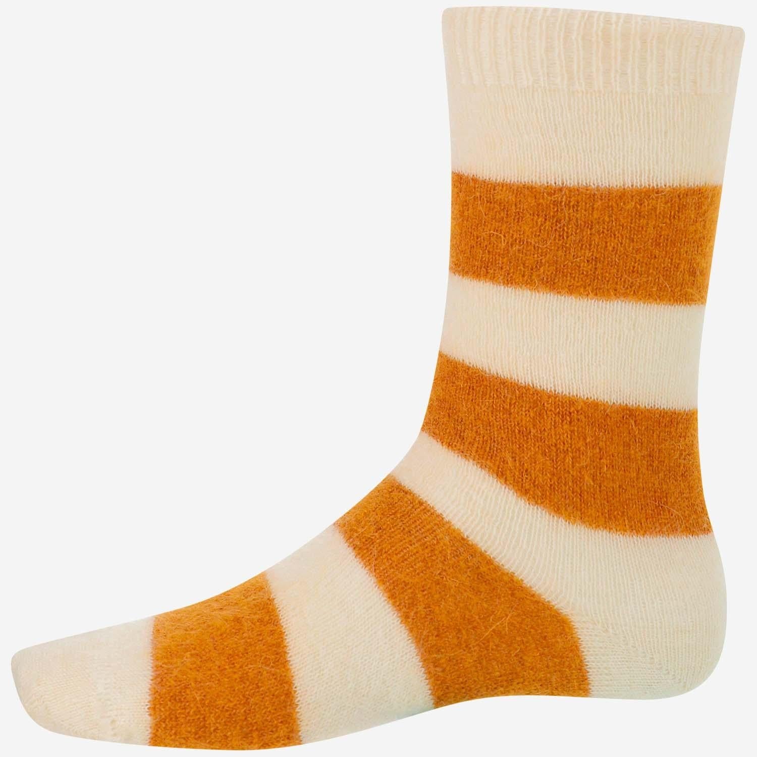 Ant45 Mohair Blend Striped Socks — White by Ant45