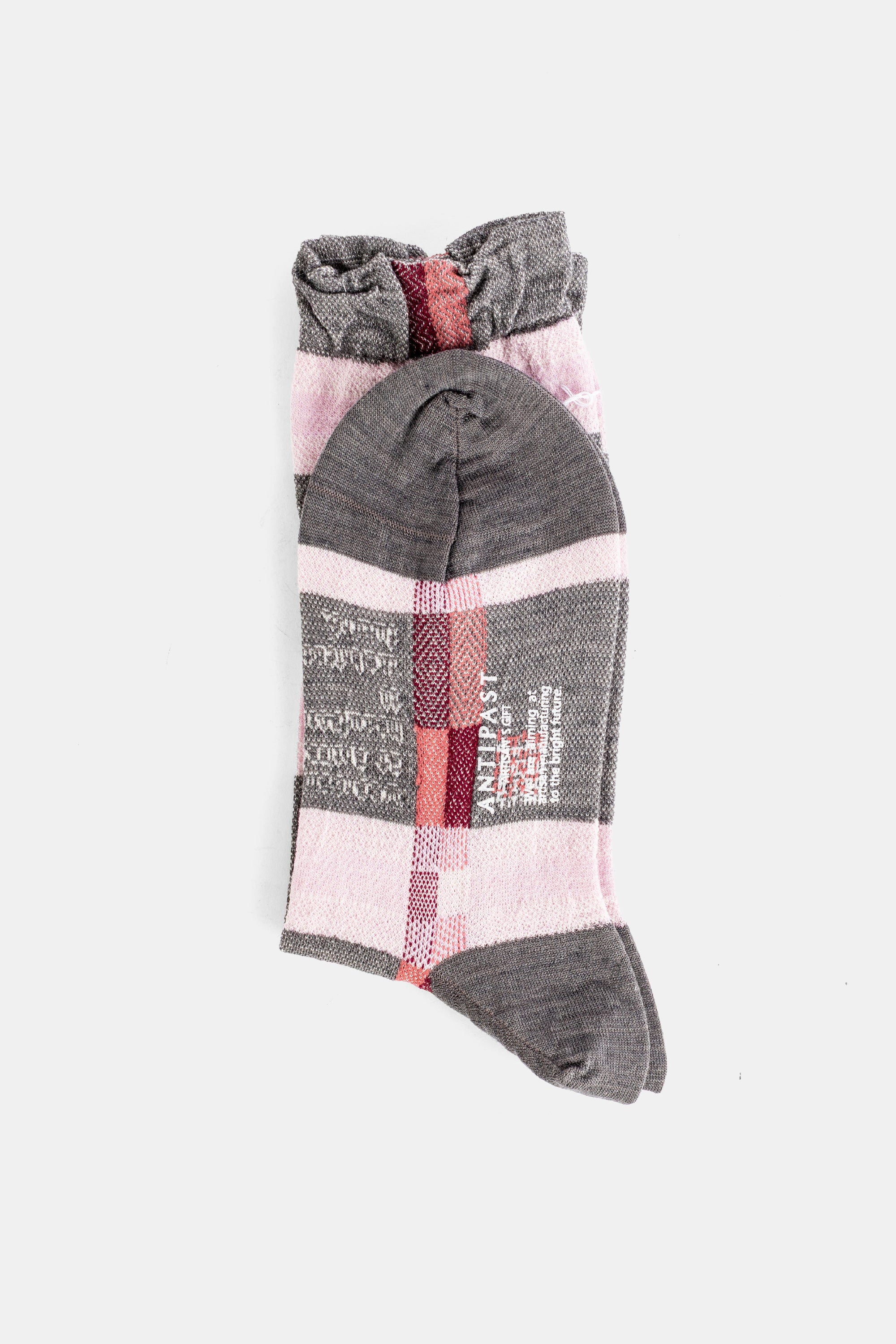 Antipast Tartan Jacquard Socks — Gray, view 4