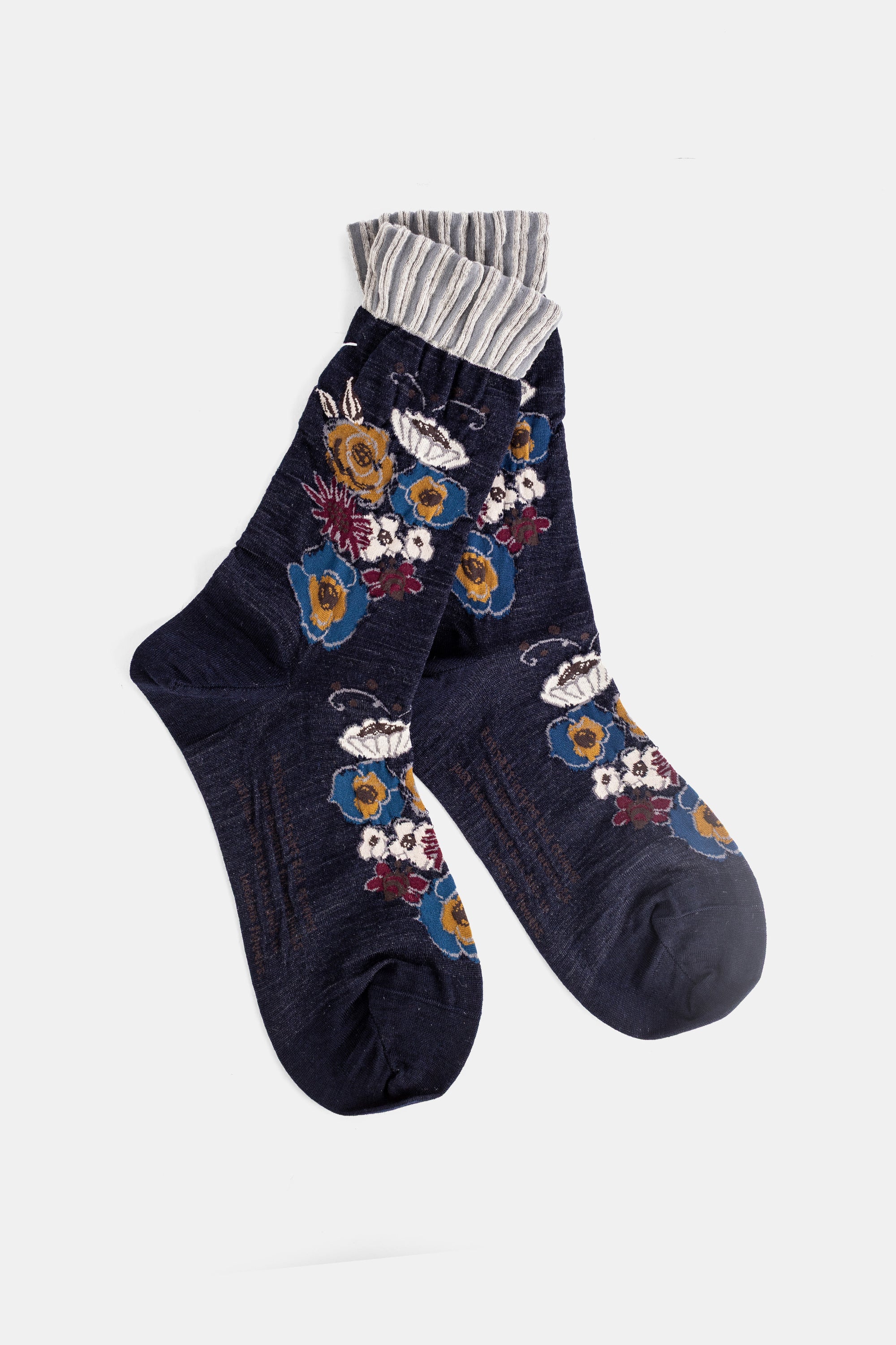Antipast Multicolor Floral Socks — Navy by Antipast