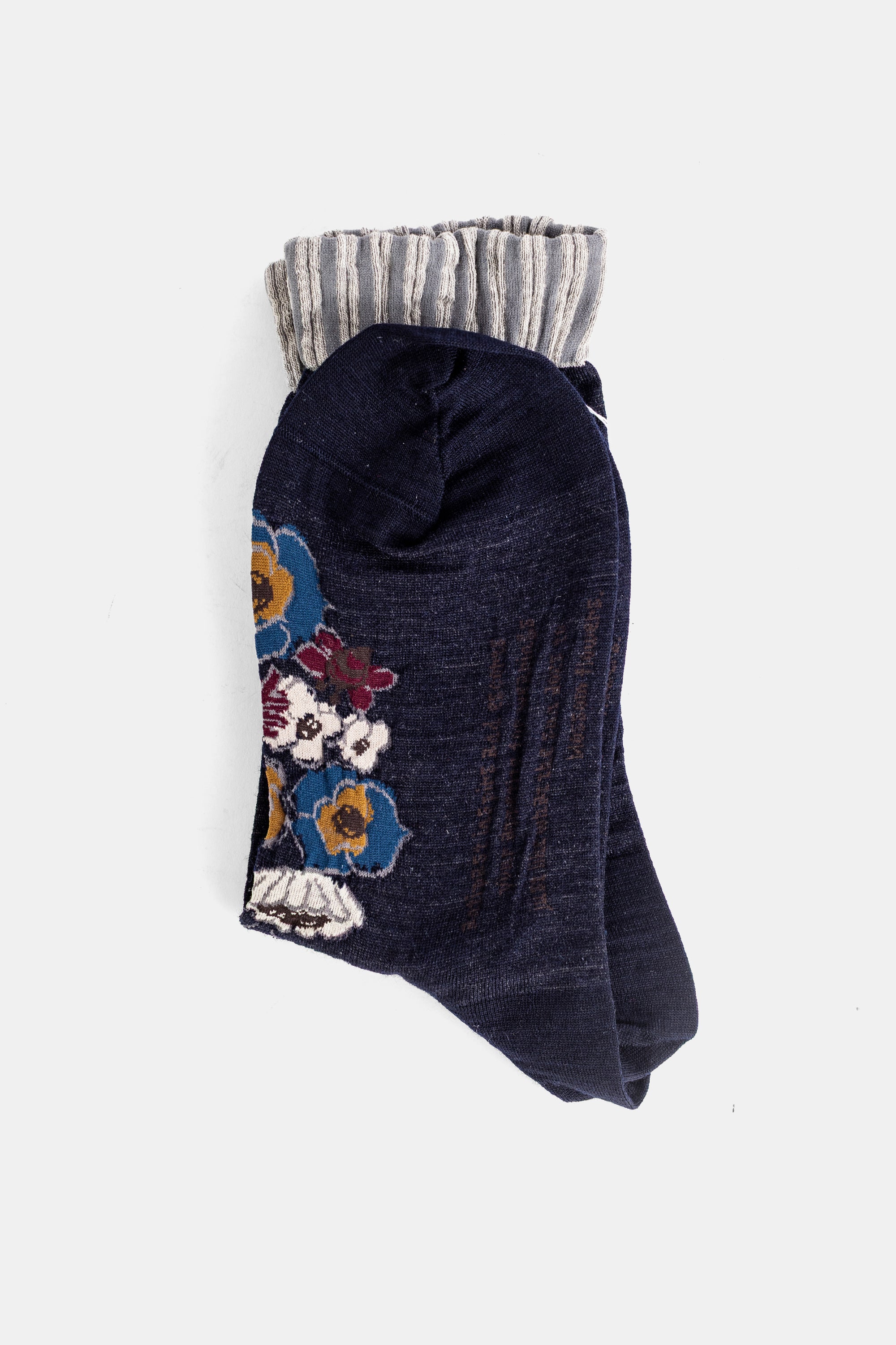 Antipast Multicolor Floral Socks — Navy, view 2