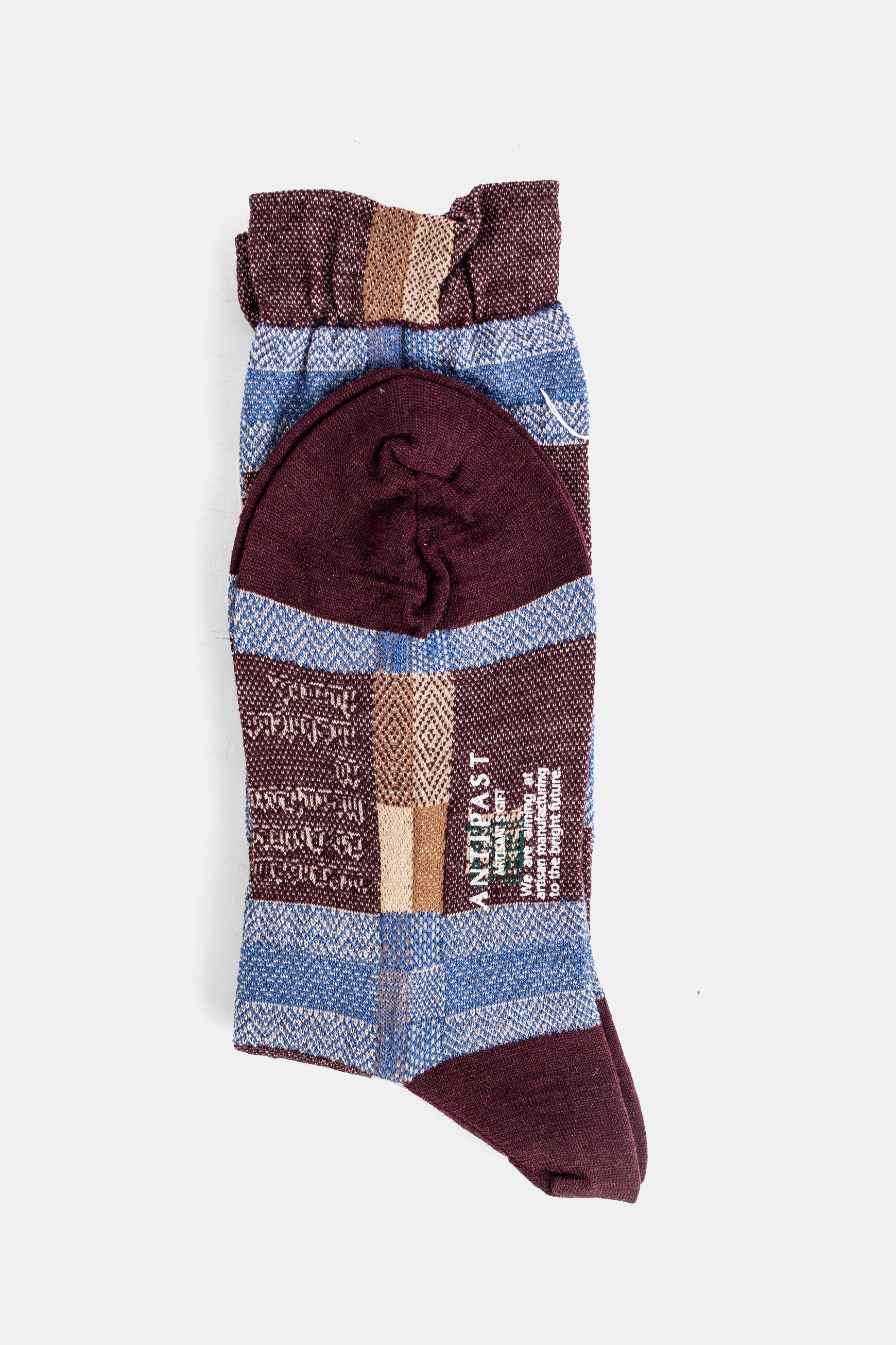 Antipast Checkered Socks — Purple, view 2
