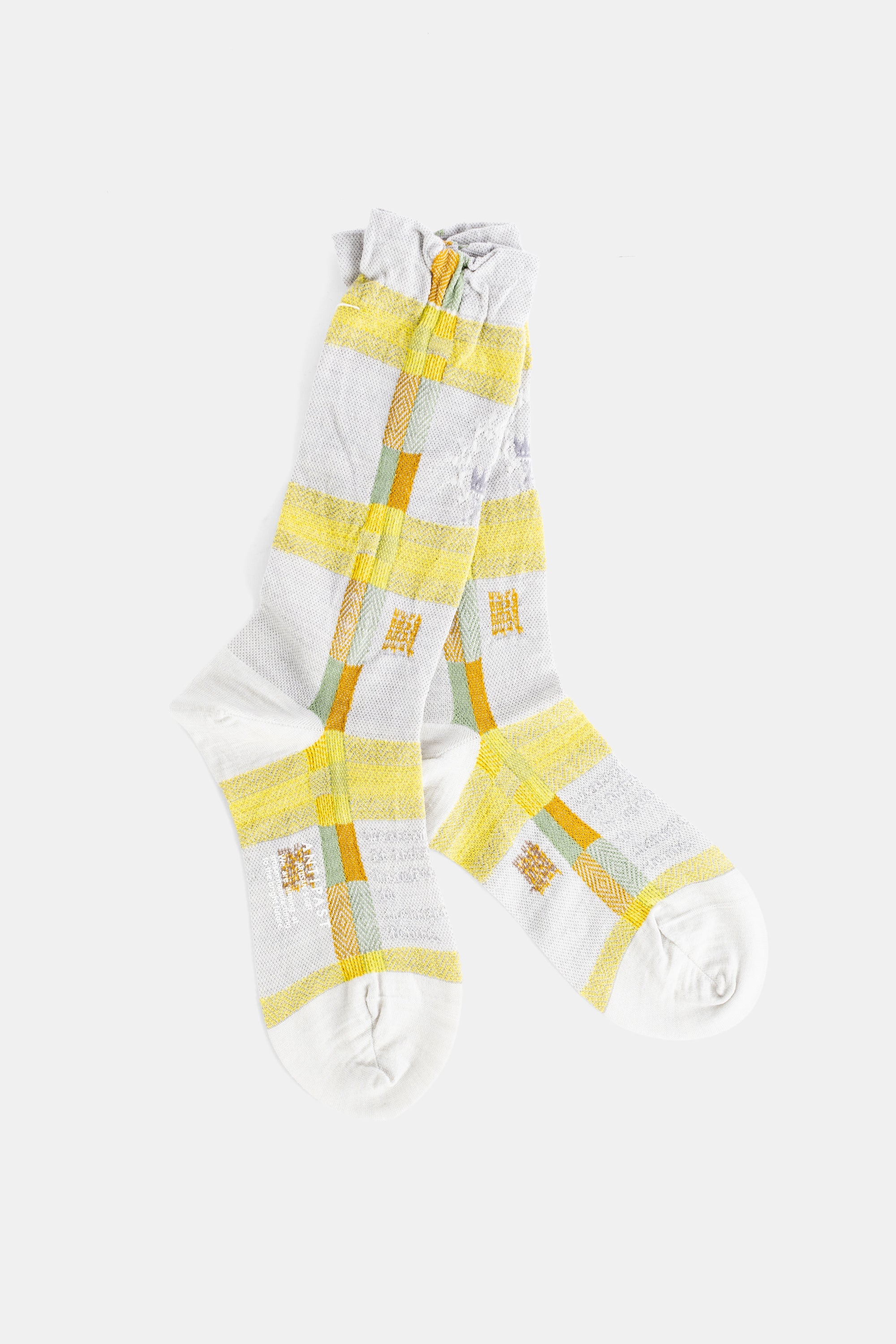 Antipast Madras-Checked Jacquard Socks — Yellow by Antipast