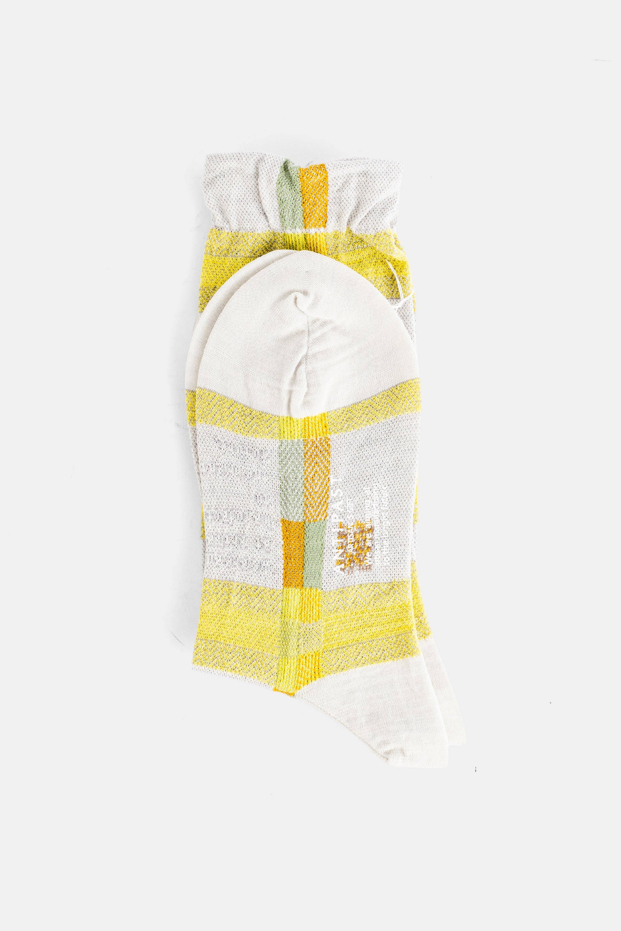 Antipast Madras-Checked Jacquard Socks — Yellow, view 2