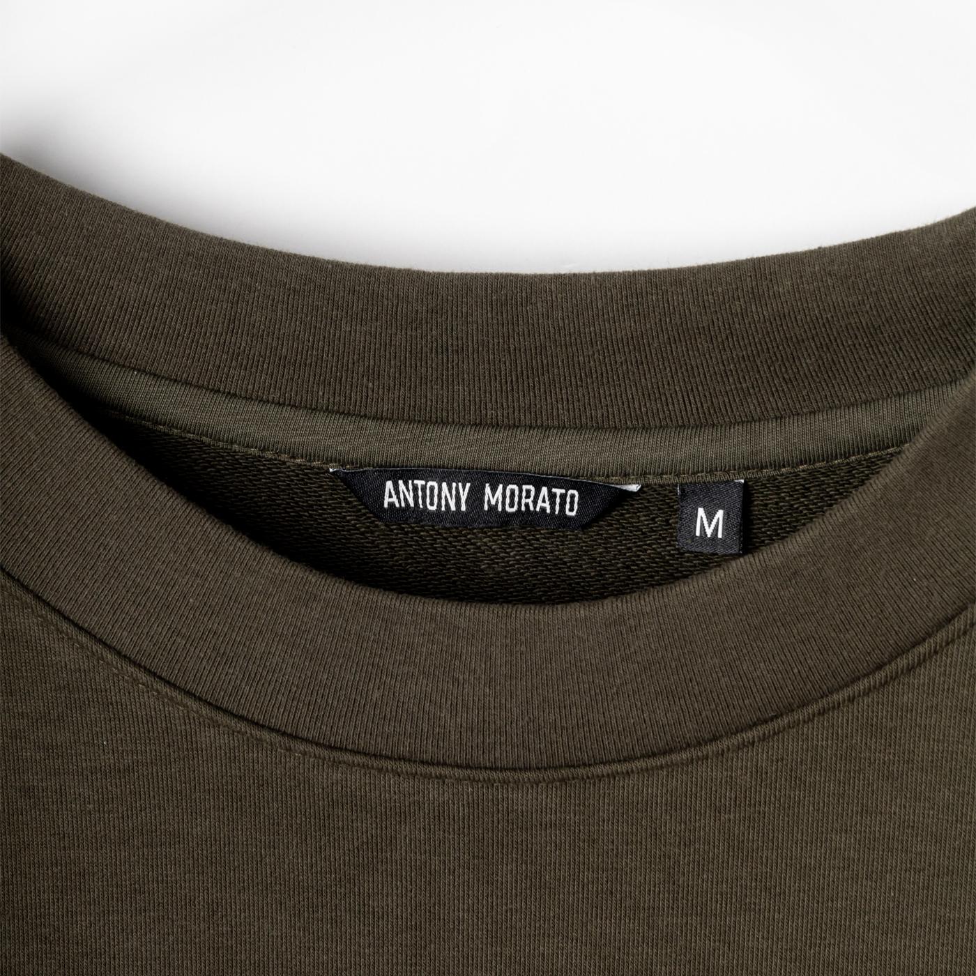 Antony Morato Cotton-Blend Regular Fit Sweatshirt — Green, view 3