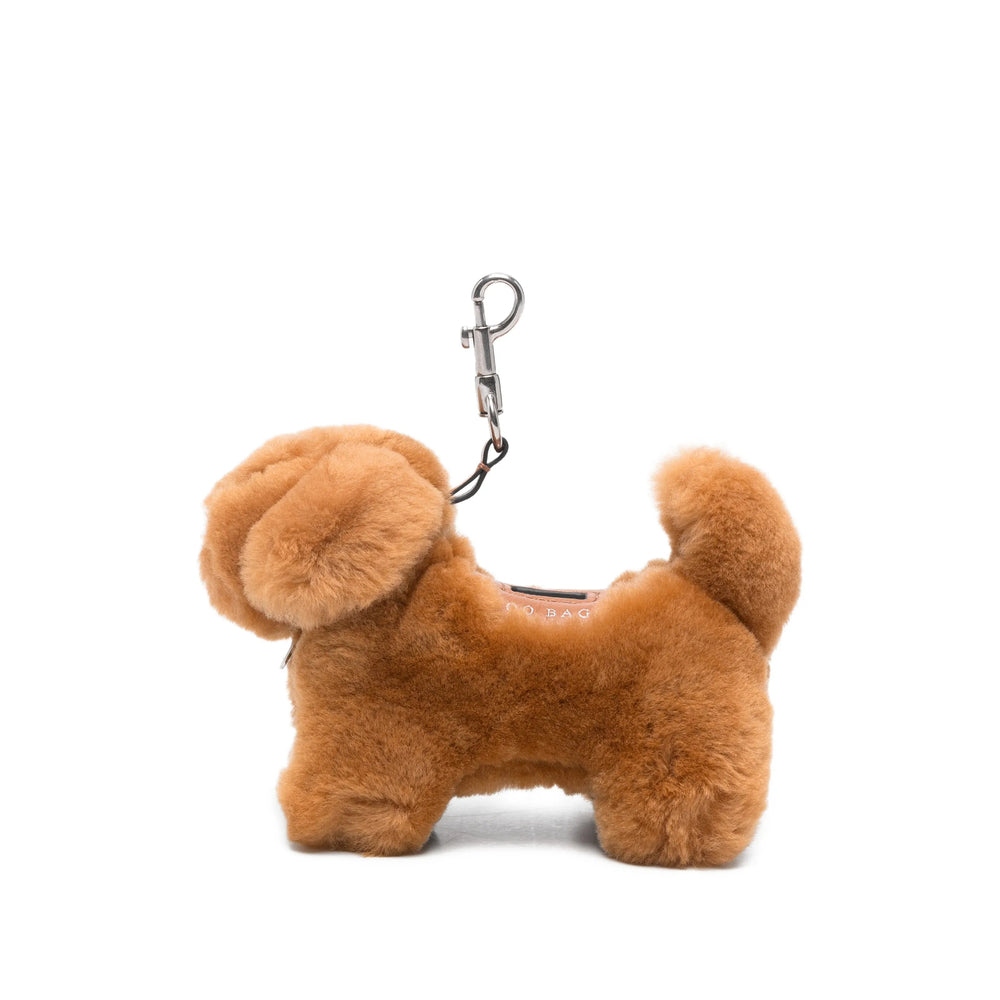 Anya Hindmarch 210195 Faux Fur Dog-Shaped Keychain — Brown by Anya Hindmarch