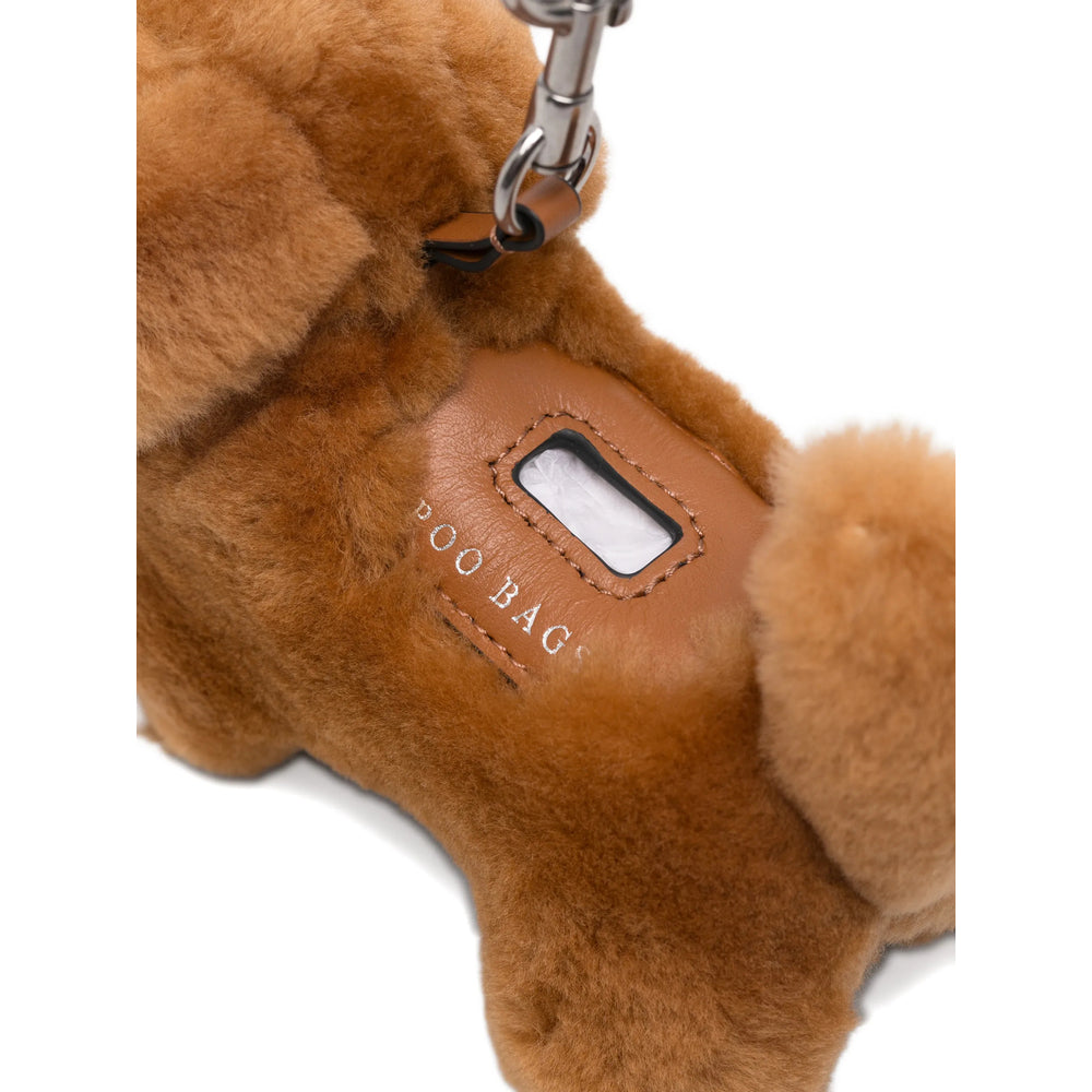 Anya Hindmarch 210195 Faux Fur Dog-Shaped Keychain — Brown, view 2