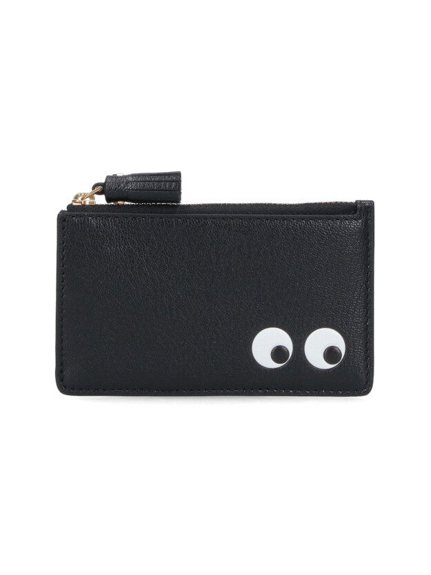 Anya Hindmarch Goat Leather with Eyes Motif Card Case — Black by Anya Hindmarch