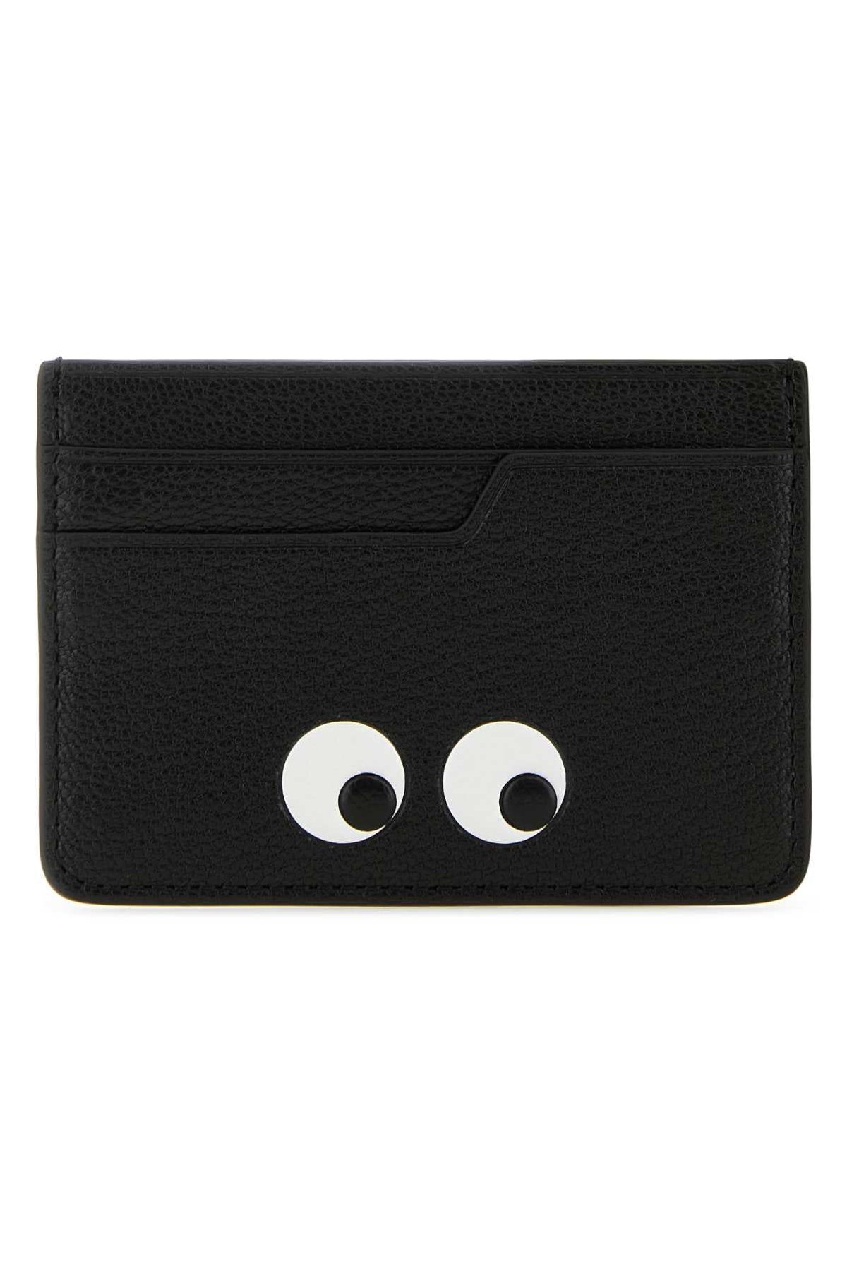 Anya Hindmarch Eyes-Embellished Goatskin Card Case — Black by Anya Hindmarch