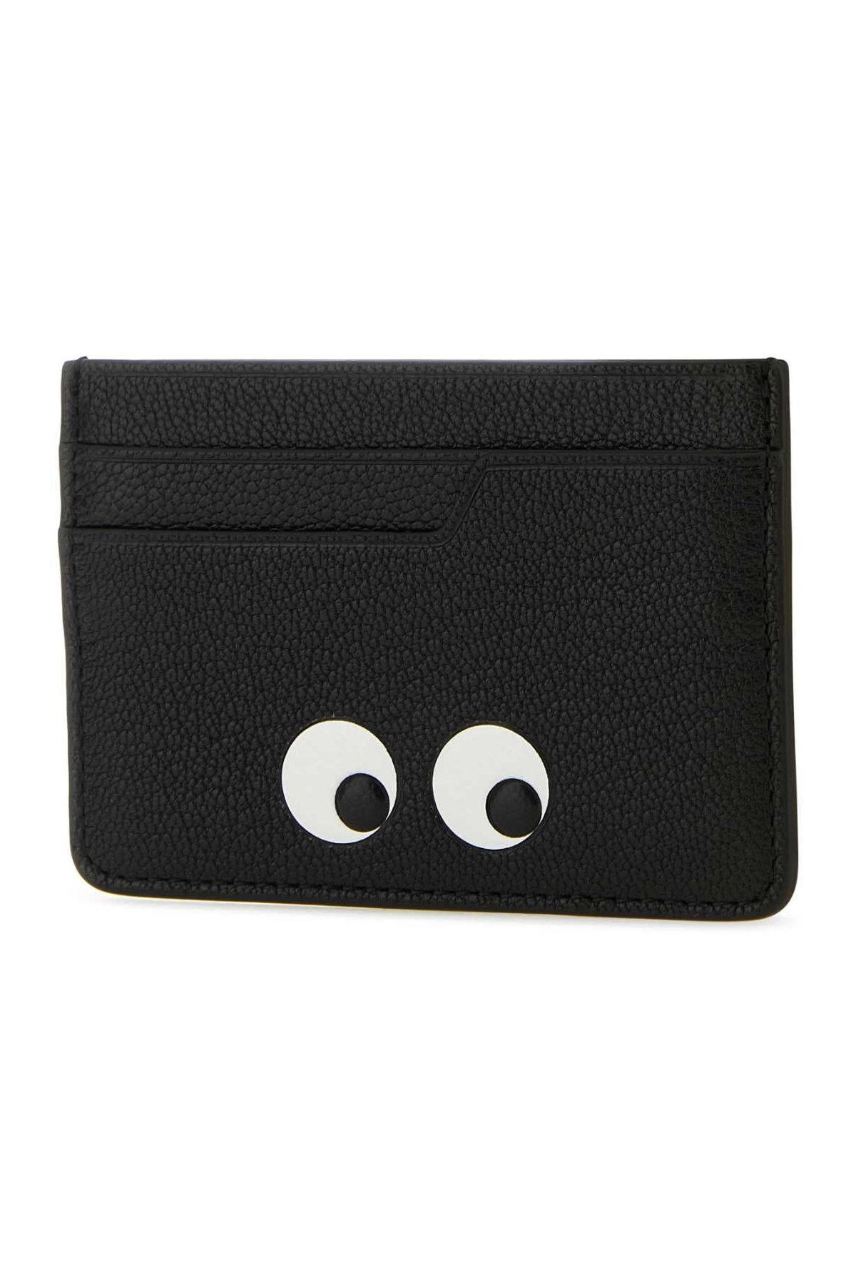 Anya Hindmarch Eyes-Embellished Goatskin Card Case — Black, view 2