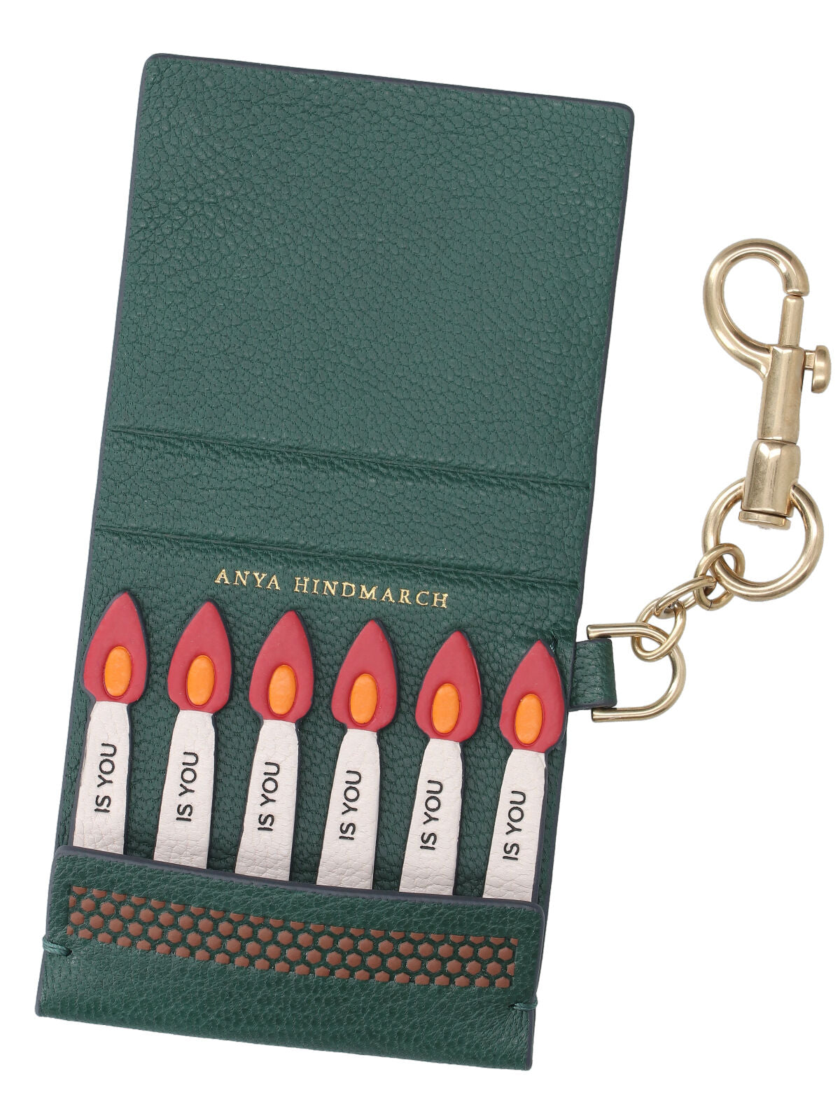 Anya Hindmarch Matchbook-Shaped Leather Card Case — Green, view 3