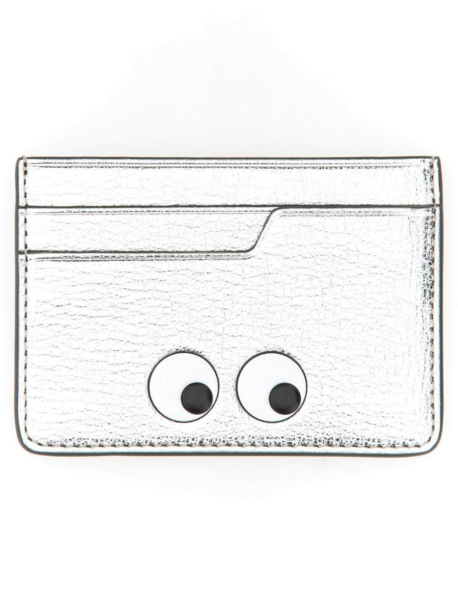 Anya Hindmarch Eyes Motif Silver Card Case — Silver, view 2