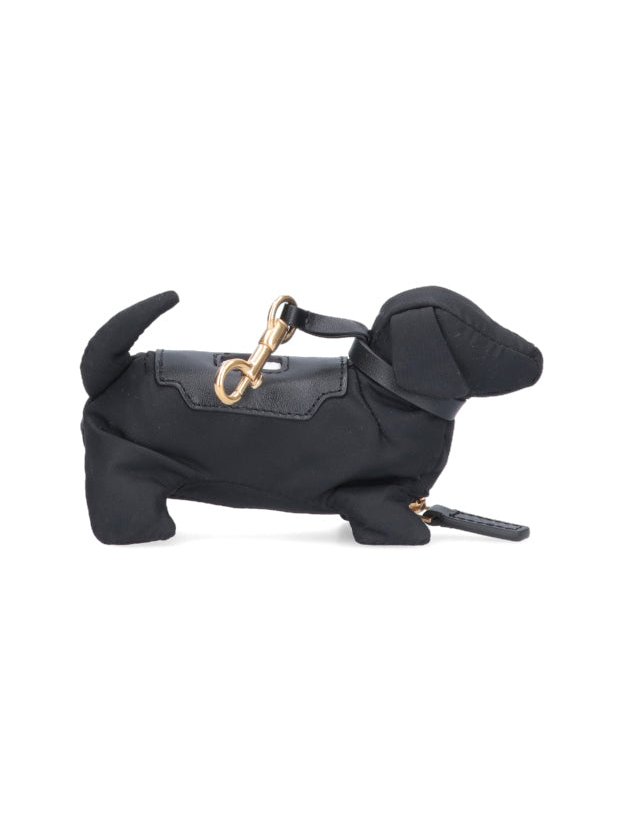 Anya Hindmarch Dog-Shaped Recycled Nylon Coin Purse — Black, view 2