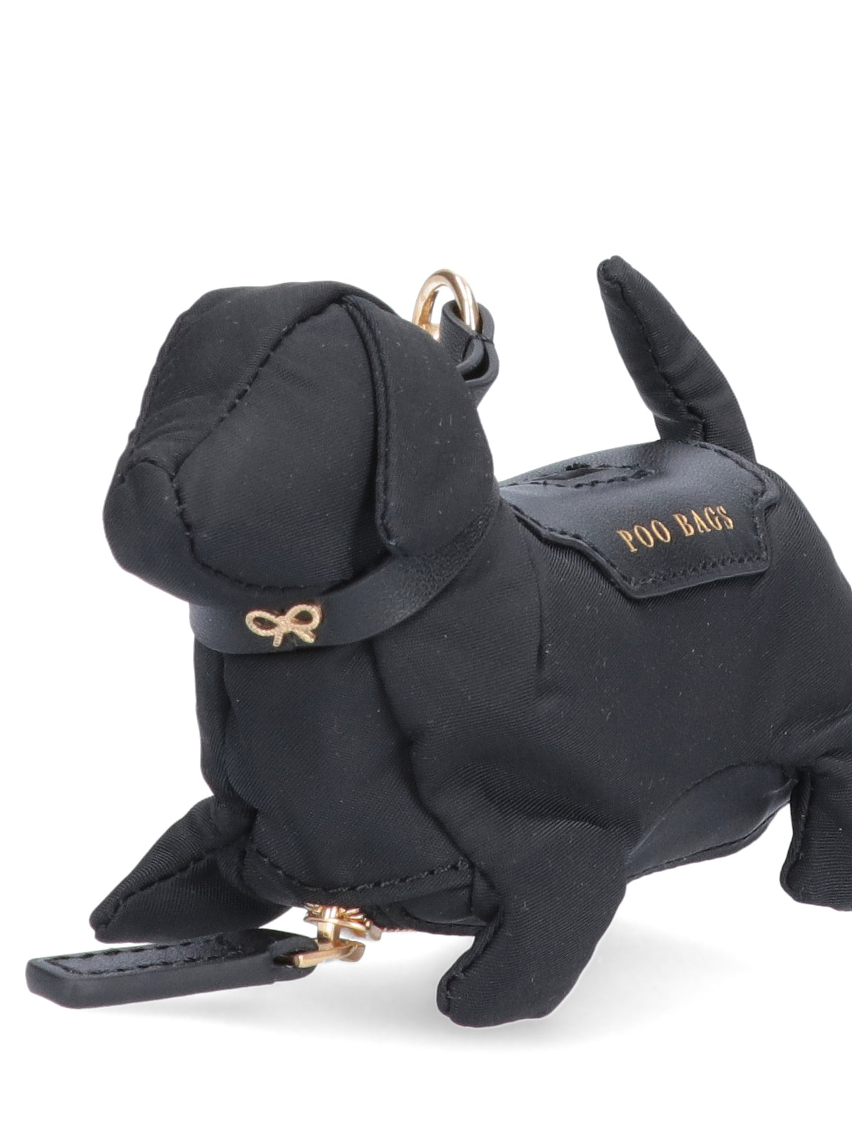 Anya Hindmarch Dog-Shaped Recycled Nylon Coin Purse — Black, view 3