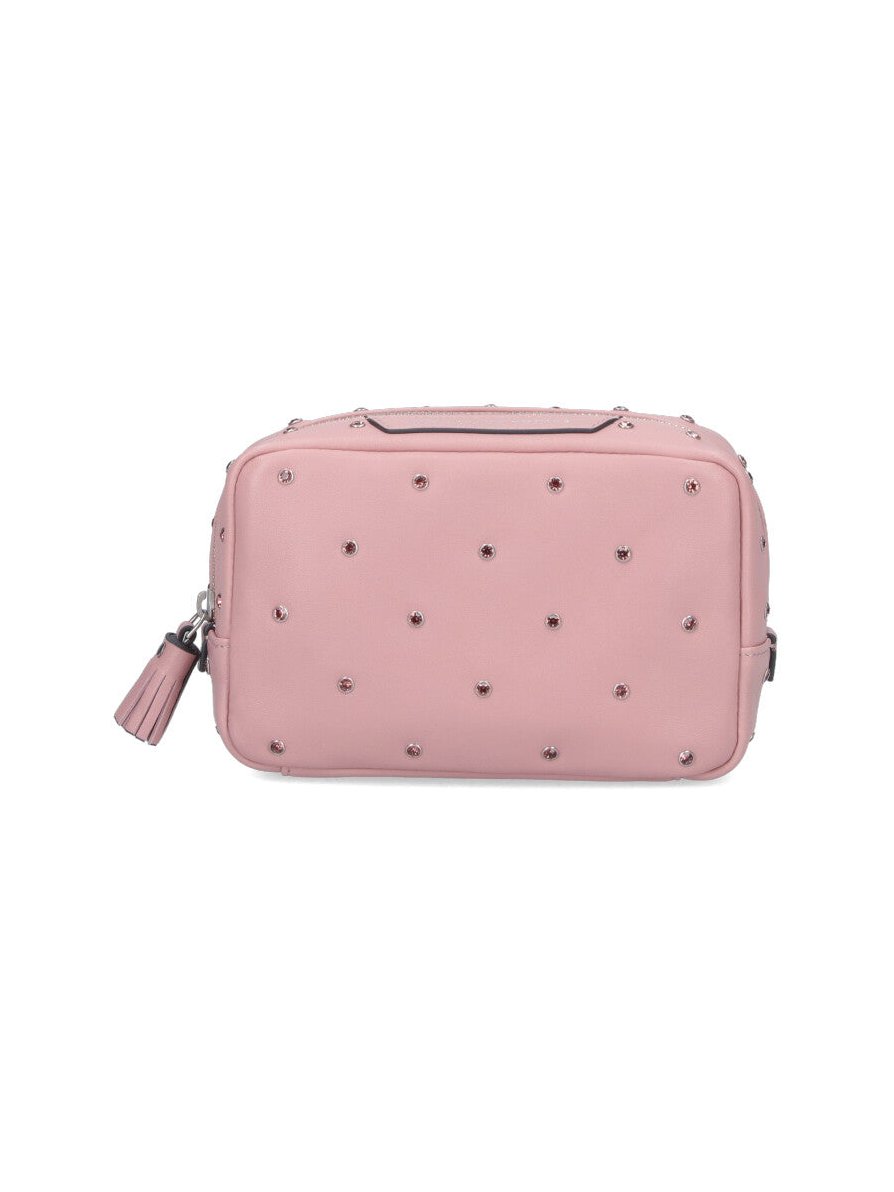 Anya Hindmarch Crystal-Studded Leather Crossbody Bag — Pink by Anya Hindmarch