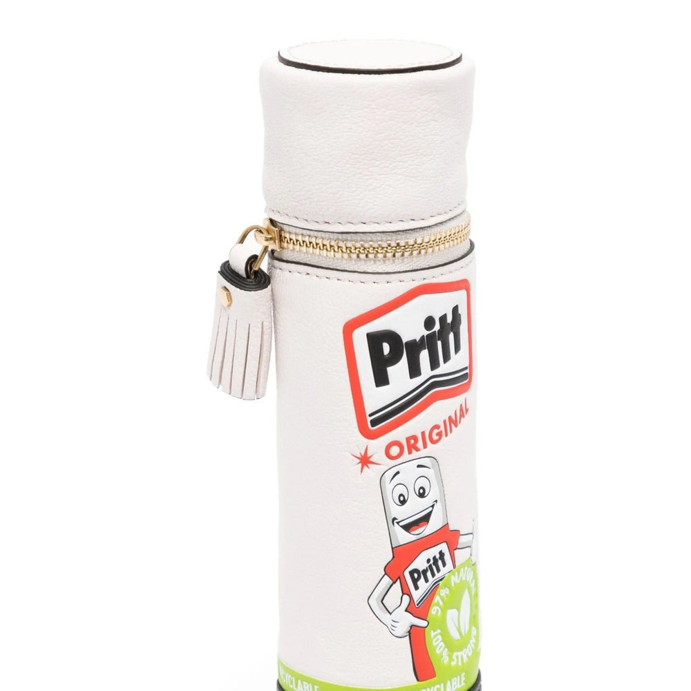 Anya Hindmarch Leather Cylindrical Pouch — White, view 3