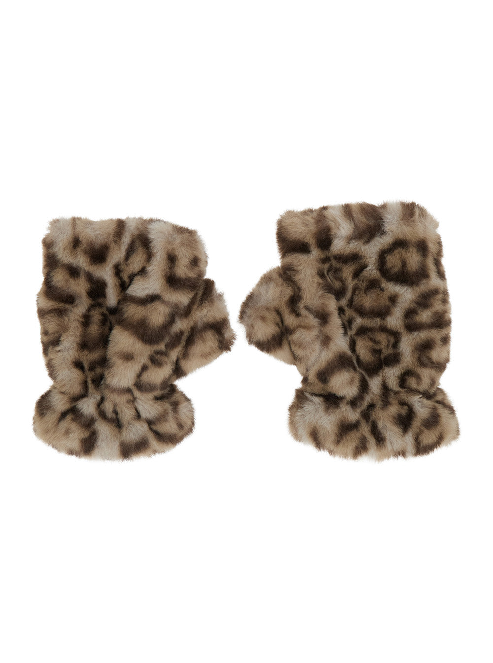 Apparis Leopard Print Fingerless Gloves — Brown by Apparis