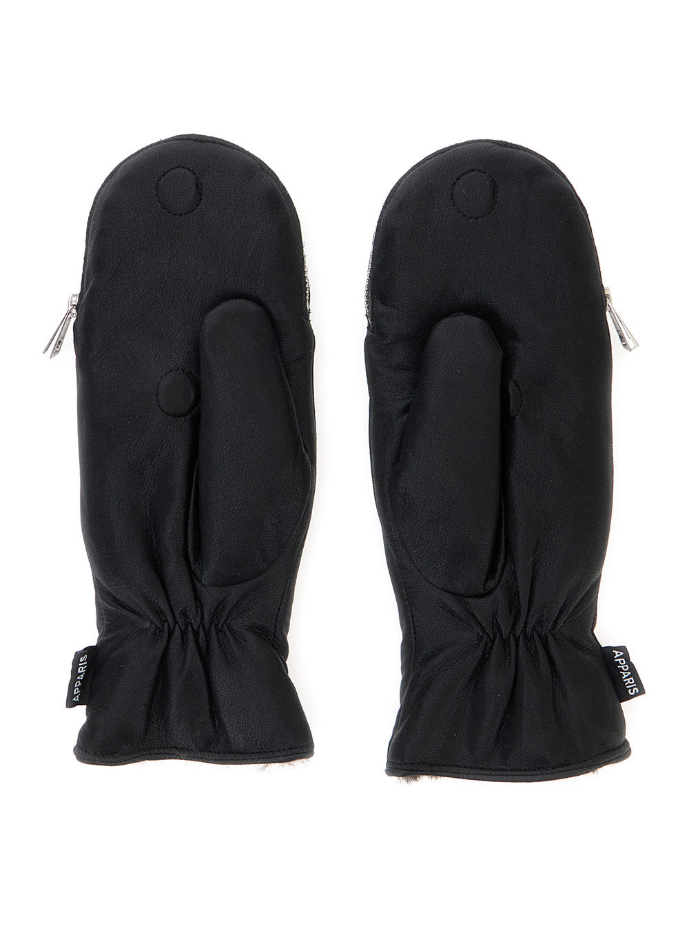 Apparis Synthetic Fur Lined Gloves — Black, view 2