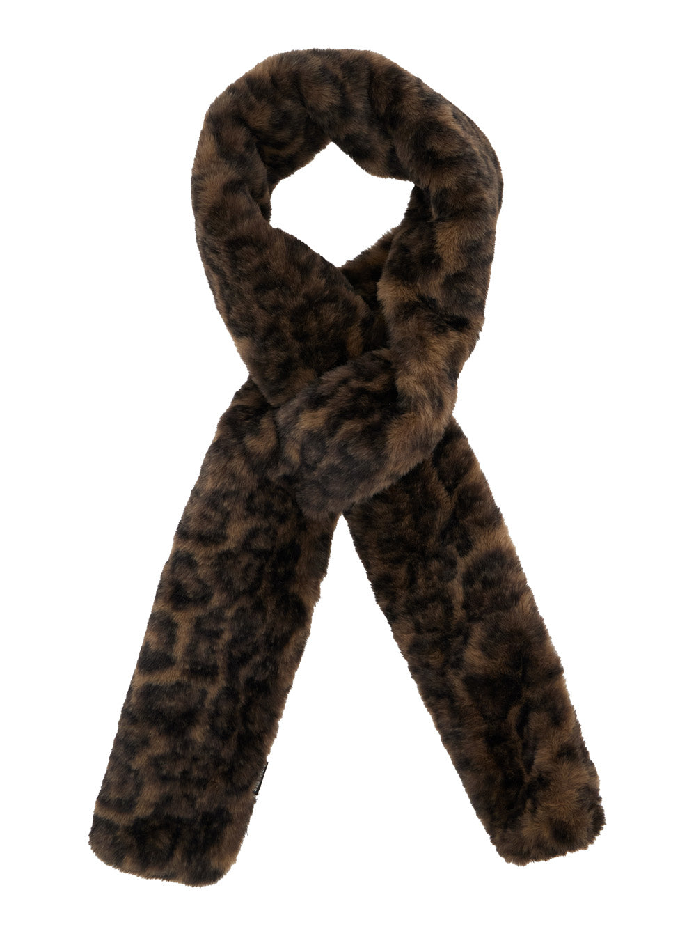 Apparis Leopard Eco-Leather Scarf — Brown, view 2
