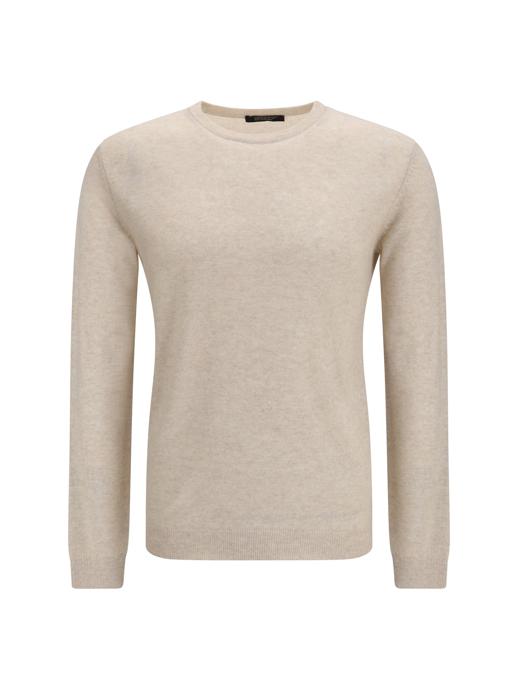 Aragona Cashmere Cashmere-Linen Crewneck Sweater — Beige, view 2